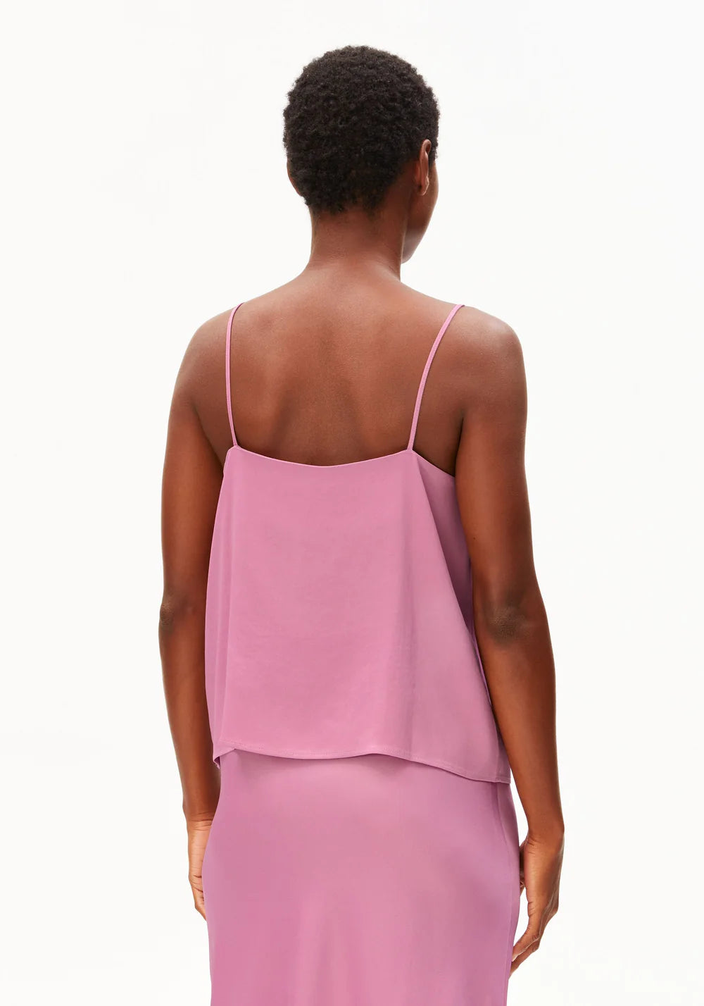 armedangels femme top satin spaguetti acetate rose l armoire poethique  3 