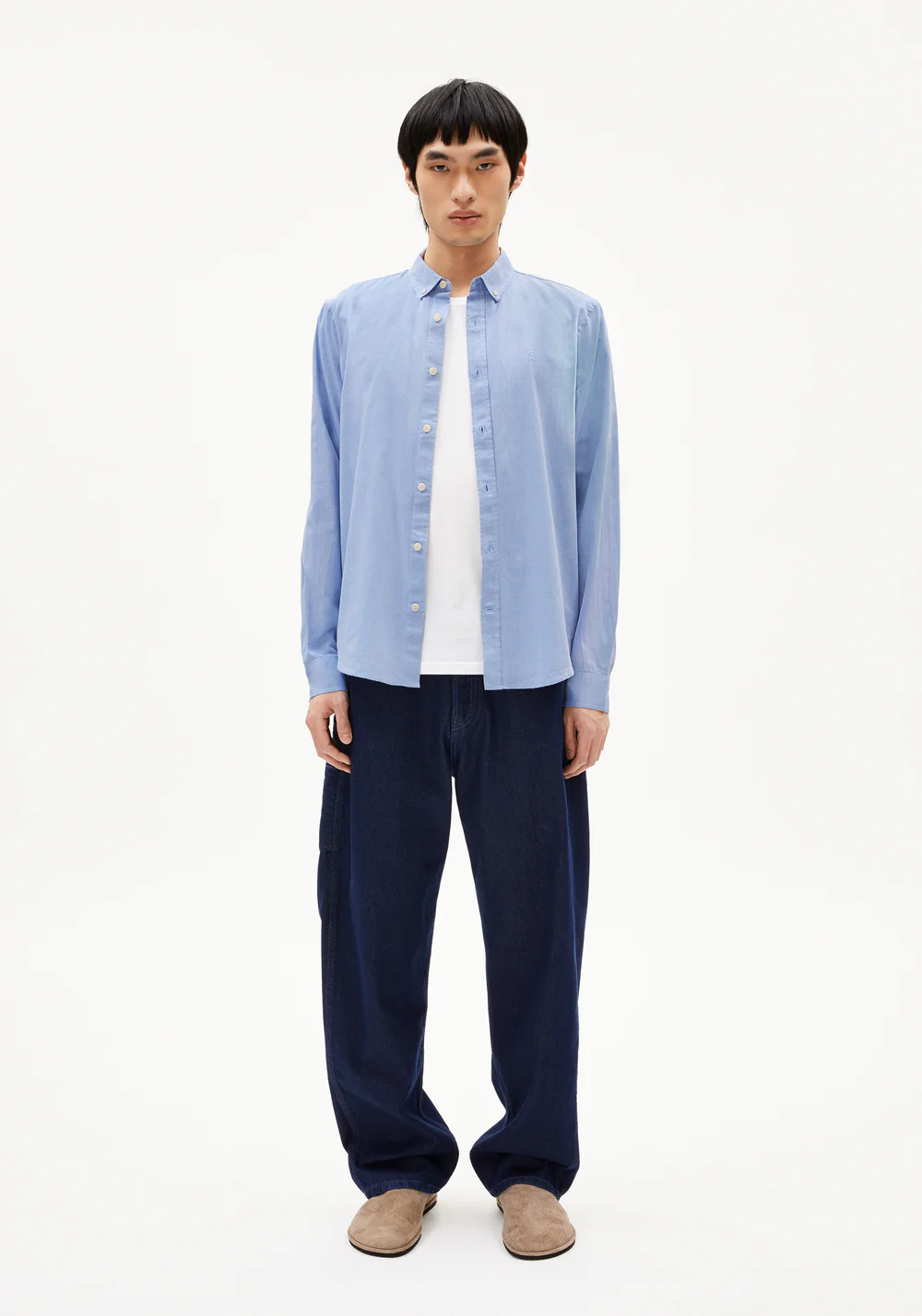 armedangels homme chemise quaasa coton bio bleu l armoire poethique  5 