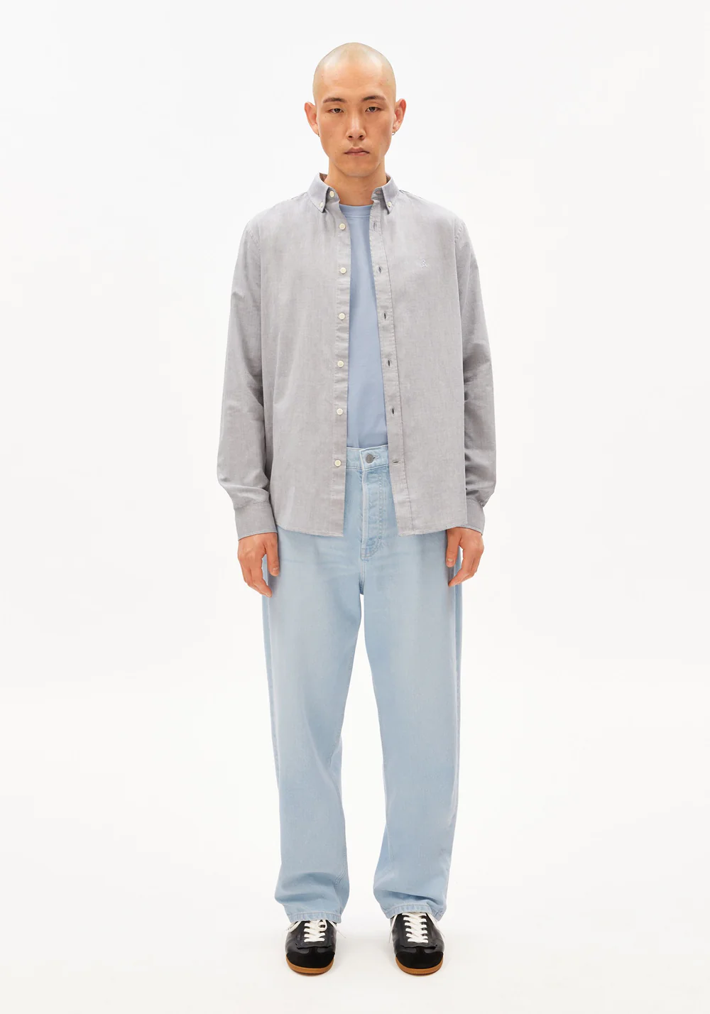 armedangels homme chemise quaasa coton bio bleu l armoire poethique  5 