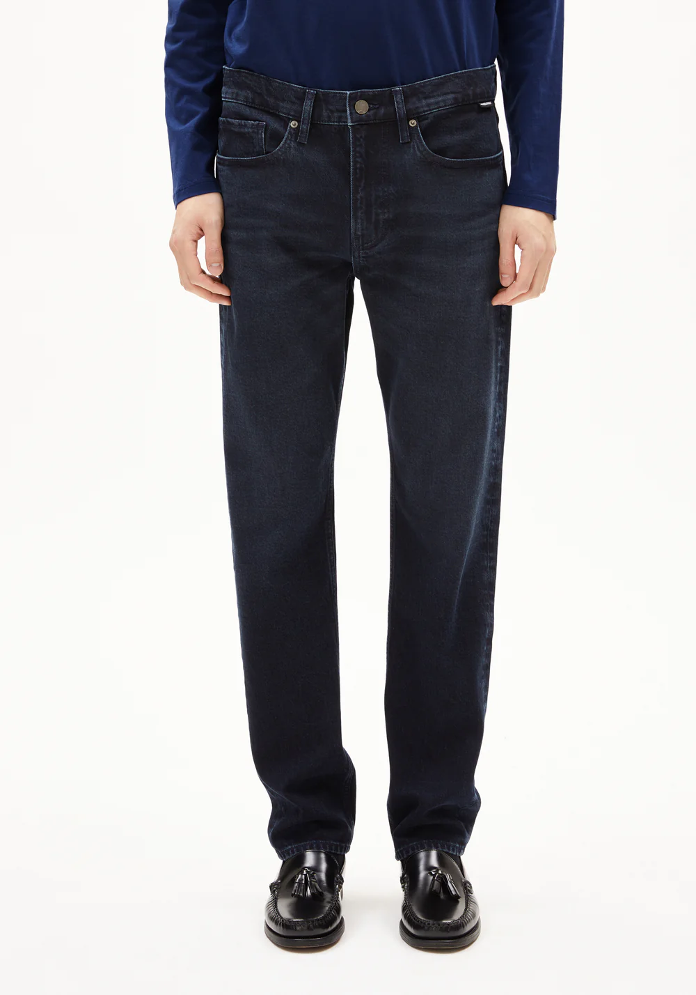armedangels homme jean droit dylaano apsley coton bio bleu fonce l armoire poethique  1 