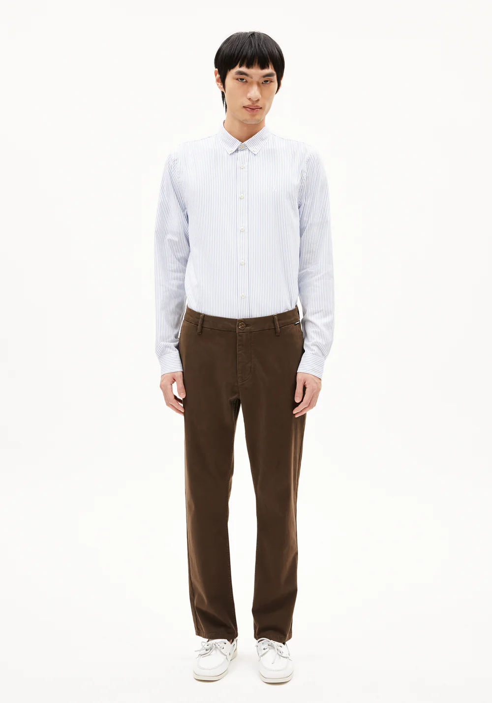 armedangels homme pantalon chino aaster coton bio kaki l armoire poethique  5 