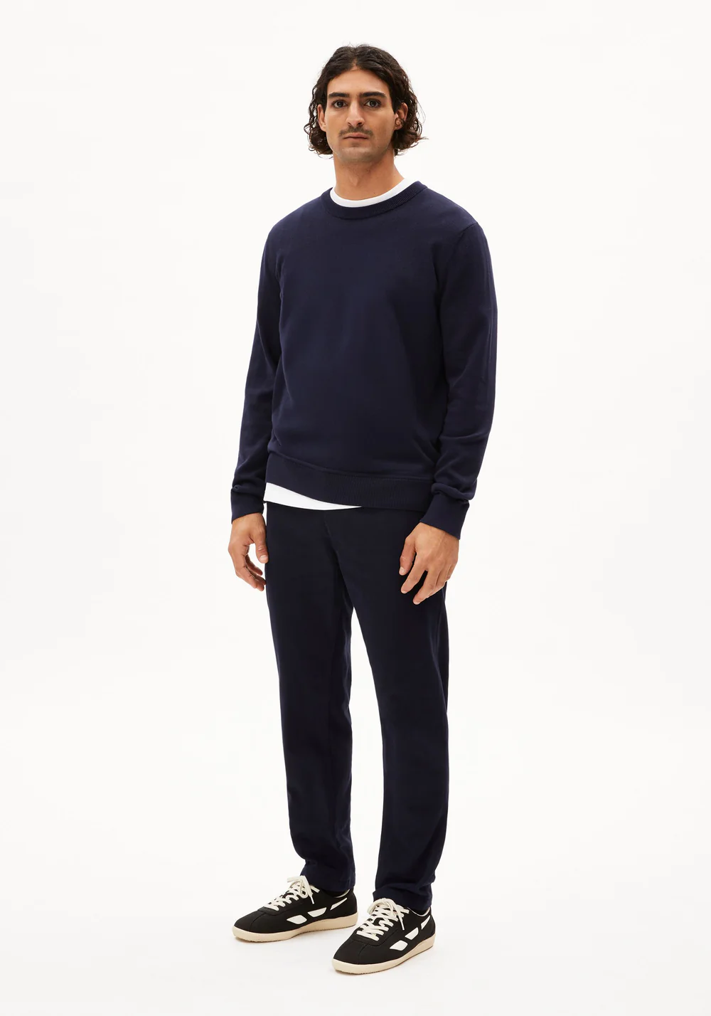 armedangels homme pull loukaa knit bleu marine l armoire poethique  5 