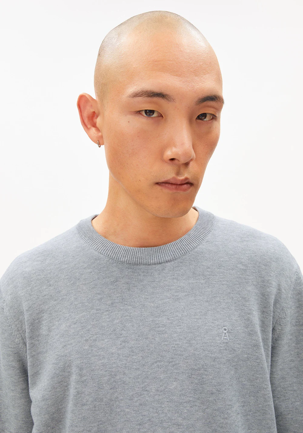 armedangels homme pull loukaa knit coton bio gris l armoire poethique  4 