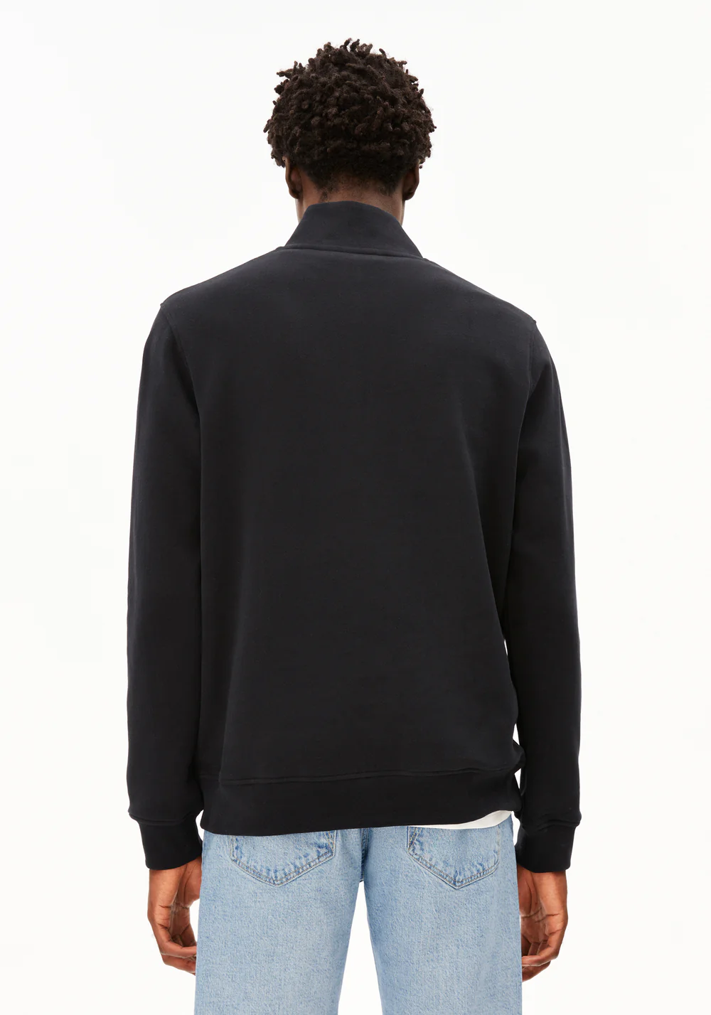 armedangels homme sweat camioneur waarlo fleece coton bio noir l armoire poethique  2 