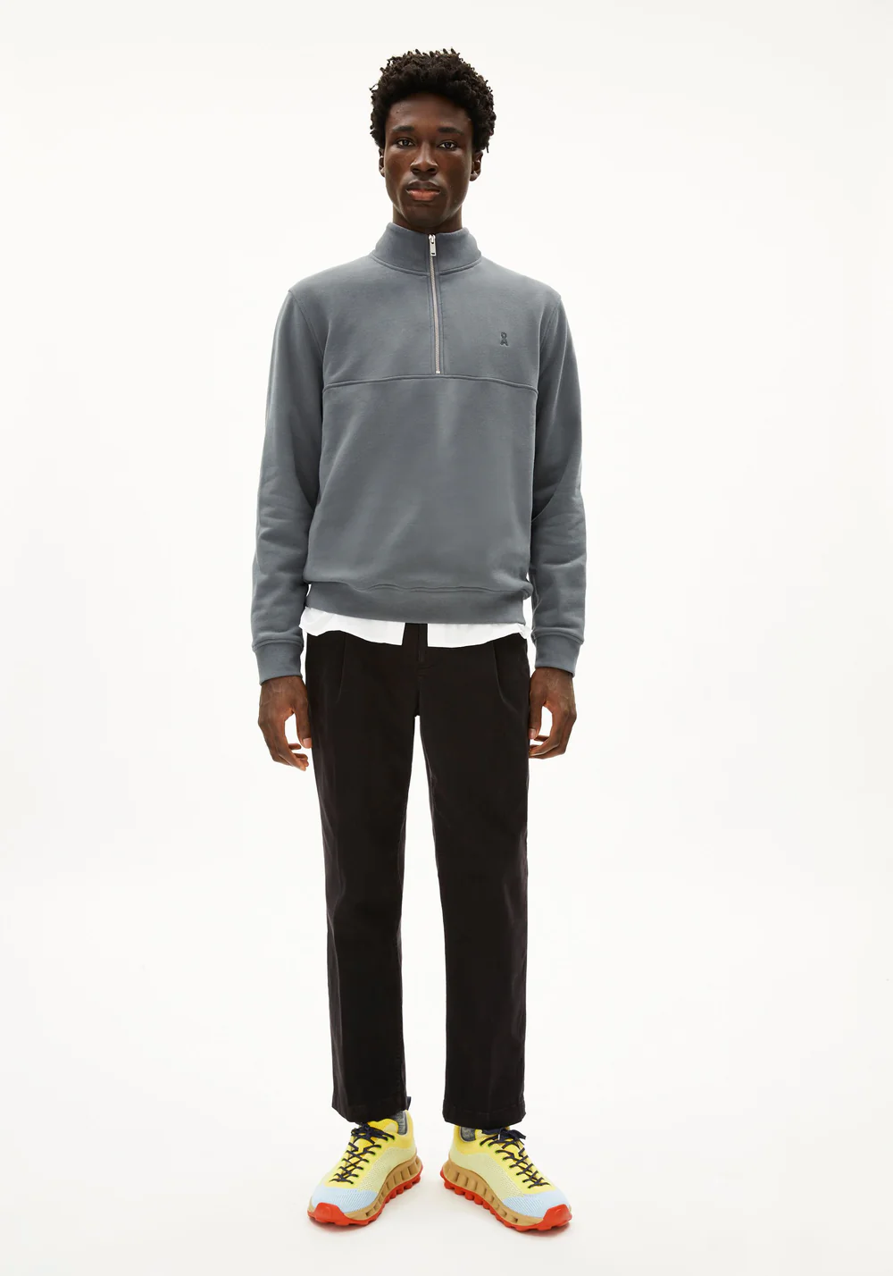 armedangels homme sweat waarlo loop coton bio gris acier l armoire poethique  5 