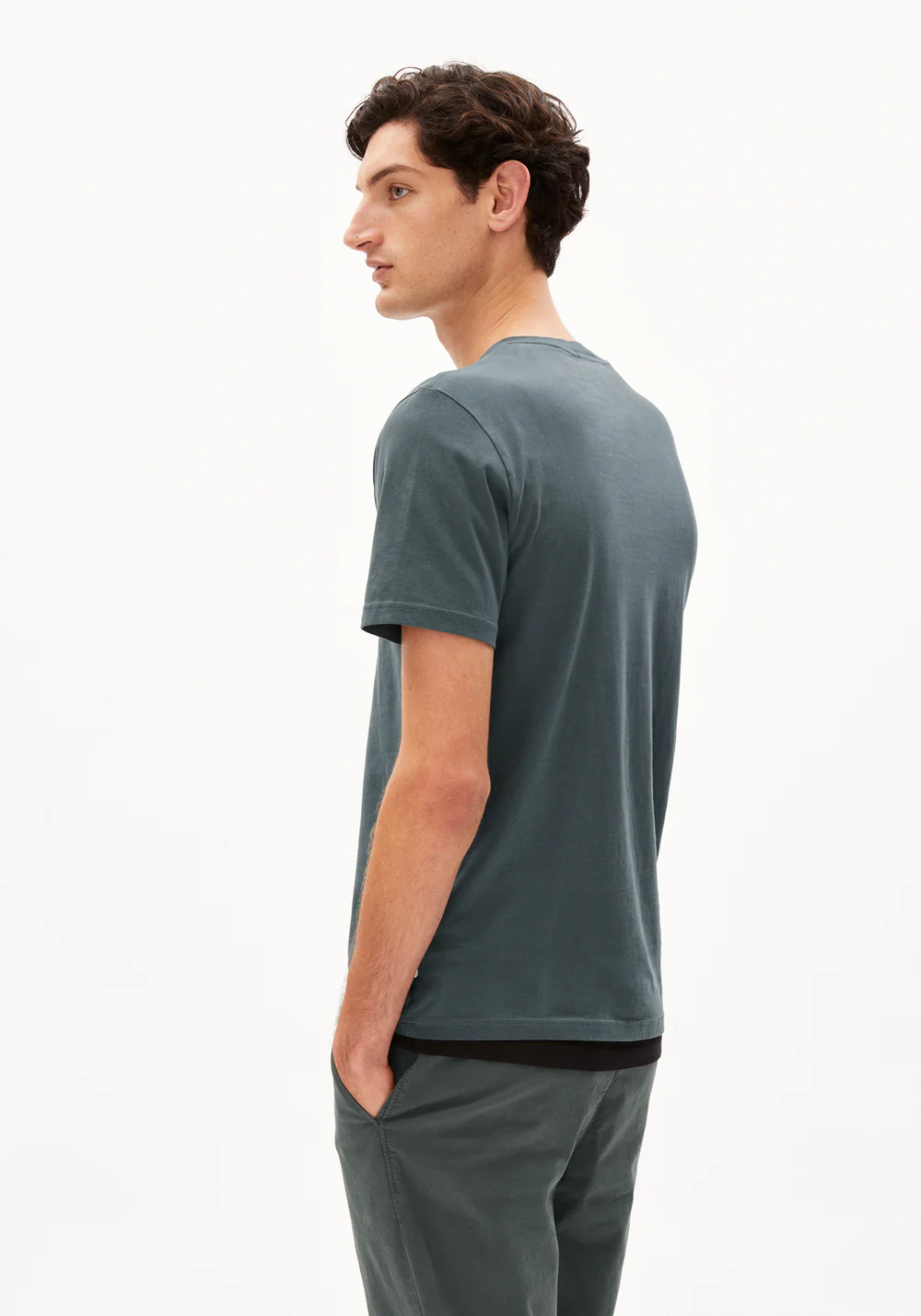 armedangels homme t shirt basique jaames coton bio gris acier l armoire poethique  2 