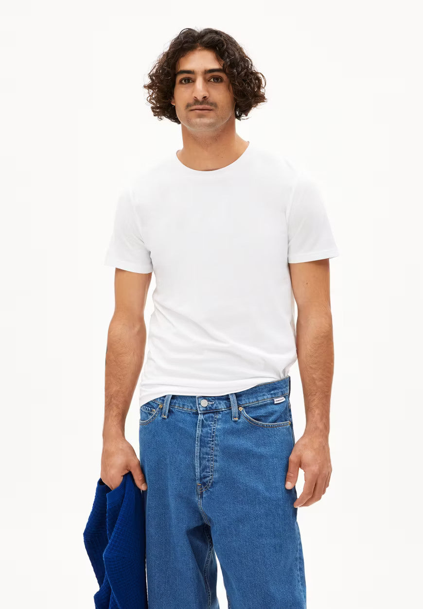 armedangels homme t shirt jaames coton bio white blanc l armoire poethique  1 