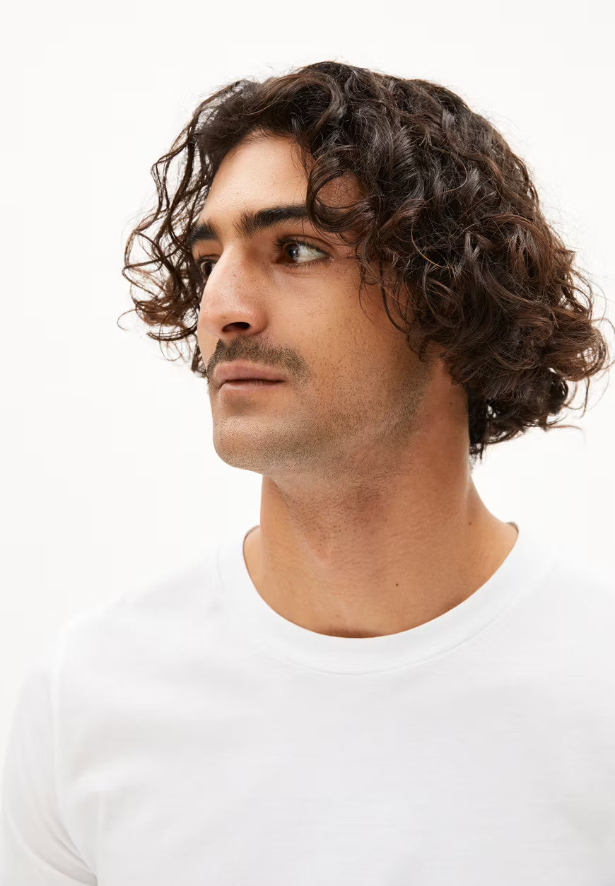 armedangels homme t shirt jaames coton bio white blanc l armoire poethique  3 
