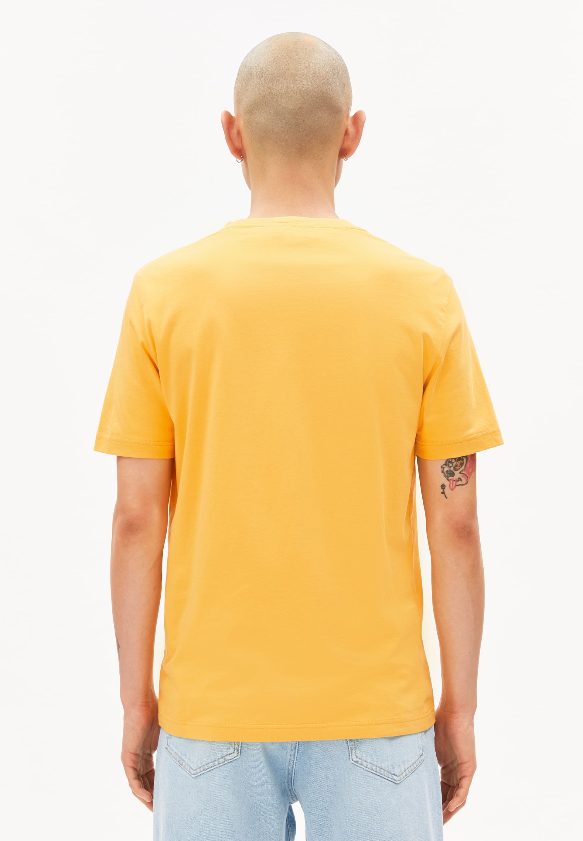 armedangels homme tee shirt jaames coton bio jaune l armoire poethique  2 