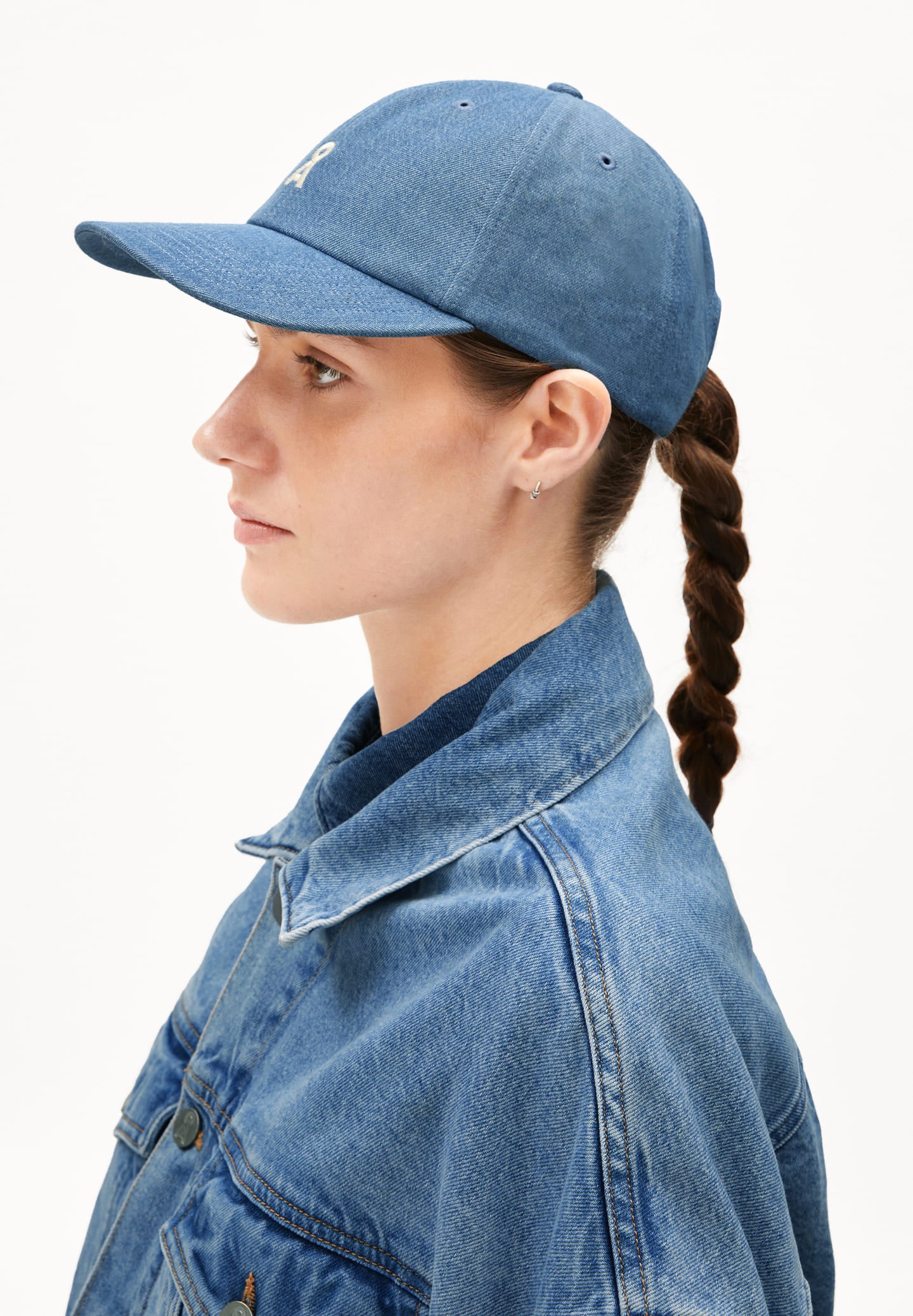 armedangels unisexe casquette yenaas denim coton bio bleu l armoire poethique  6 