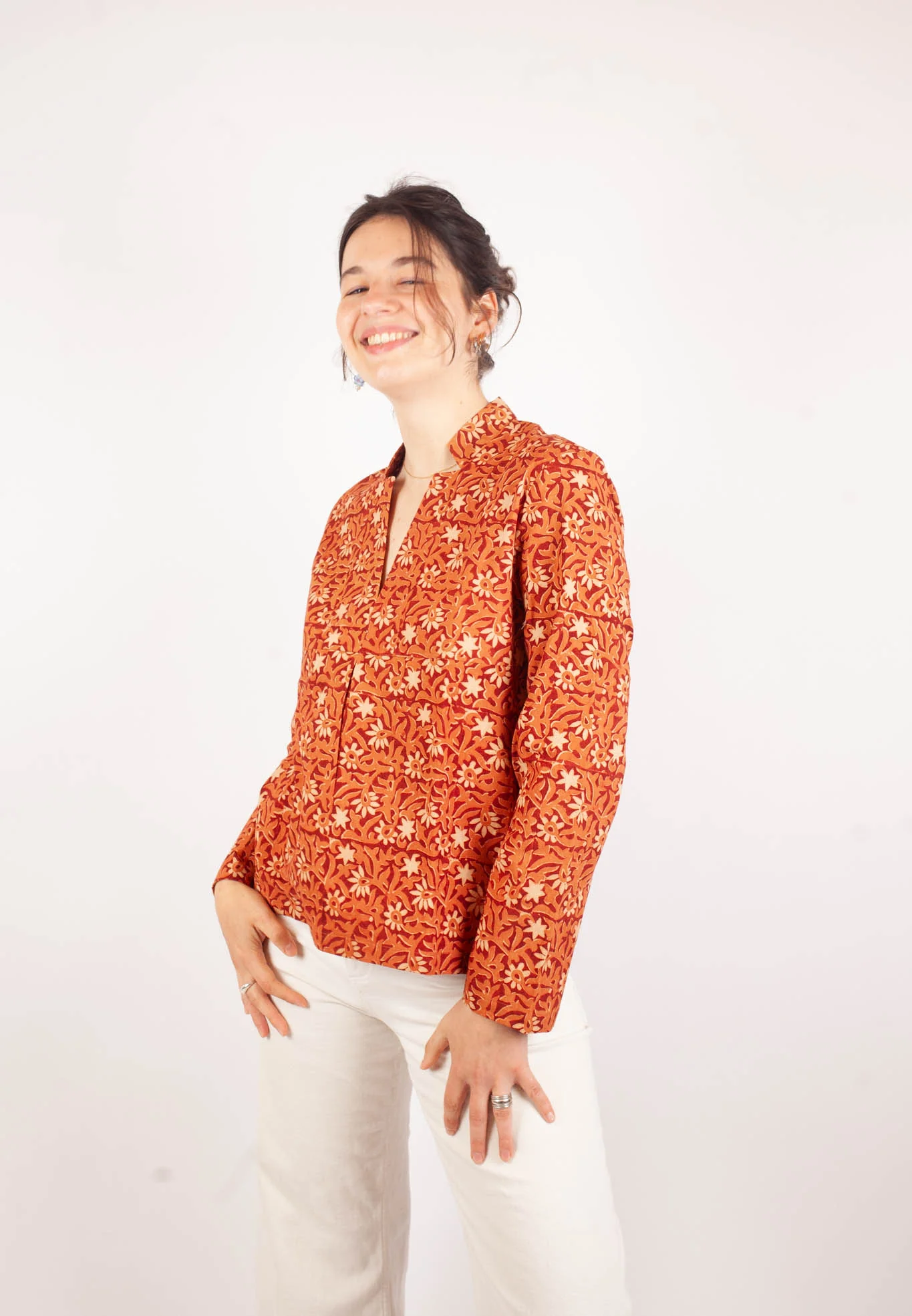 azaadi femme blouse jaisalmer kalee coton bio l armoire poethique  1 