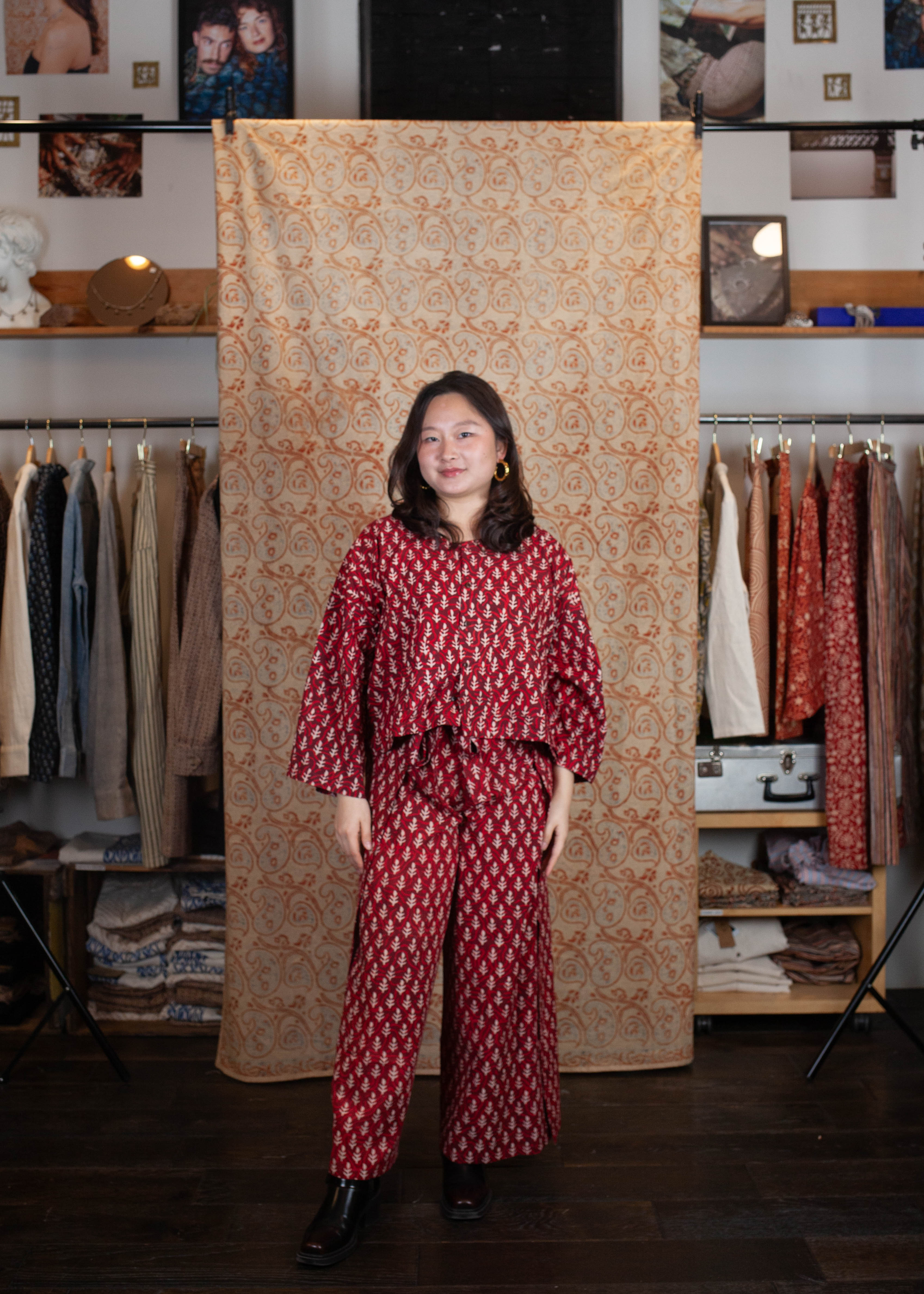 azaadi femme bolero cochin jyotu flamme rose blanc coton bio l armoire poethique  1 