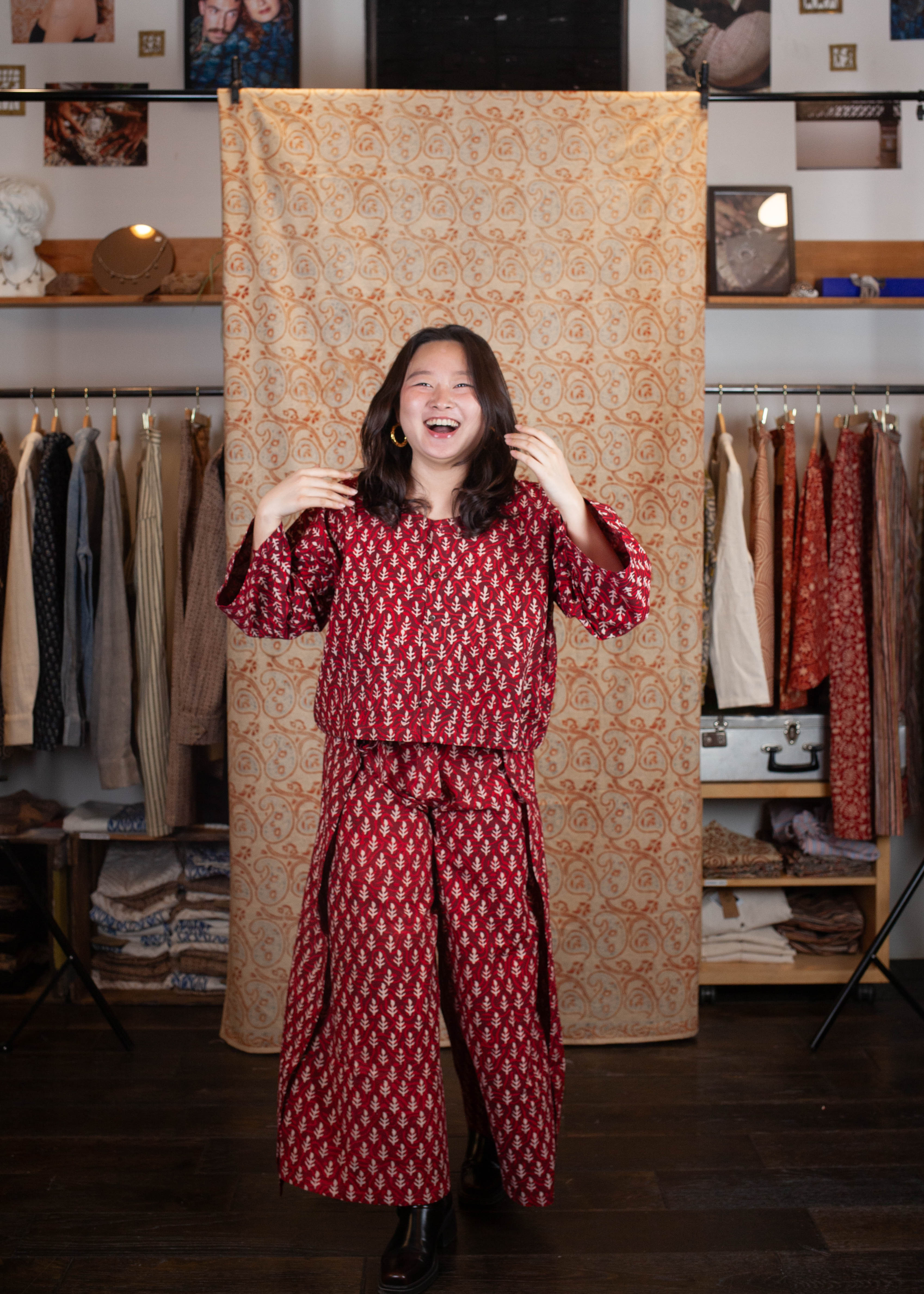 azaadi femme bolero cochin jyotu flamme rose blanc coton bio l armoire poethique  2 