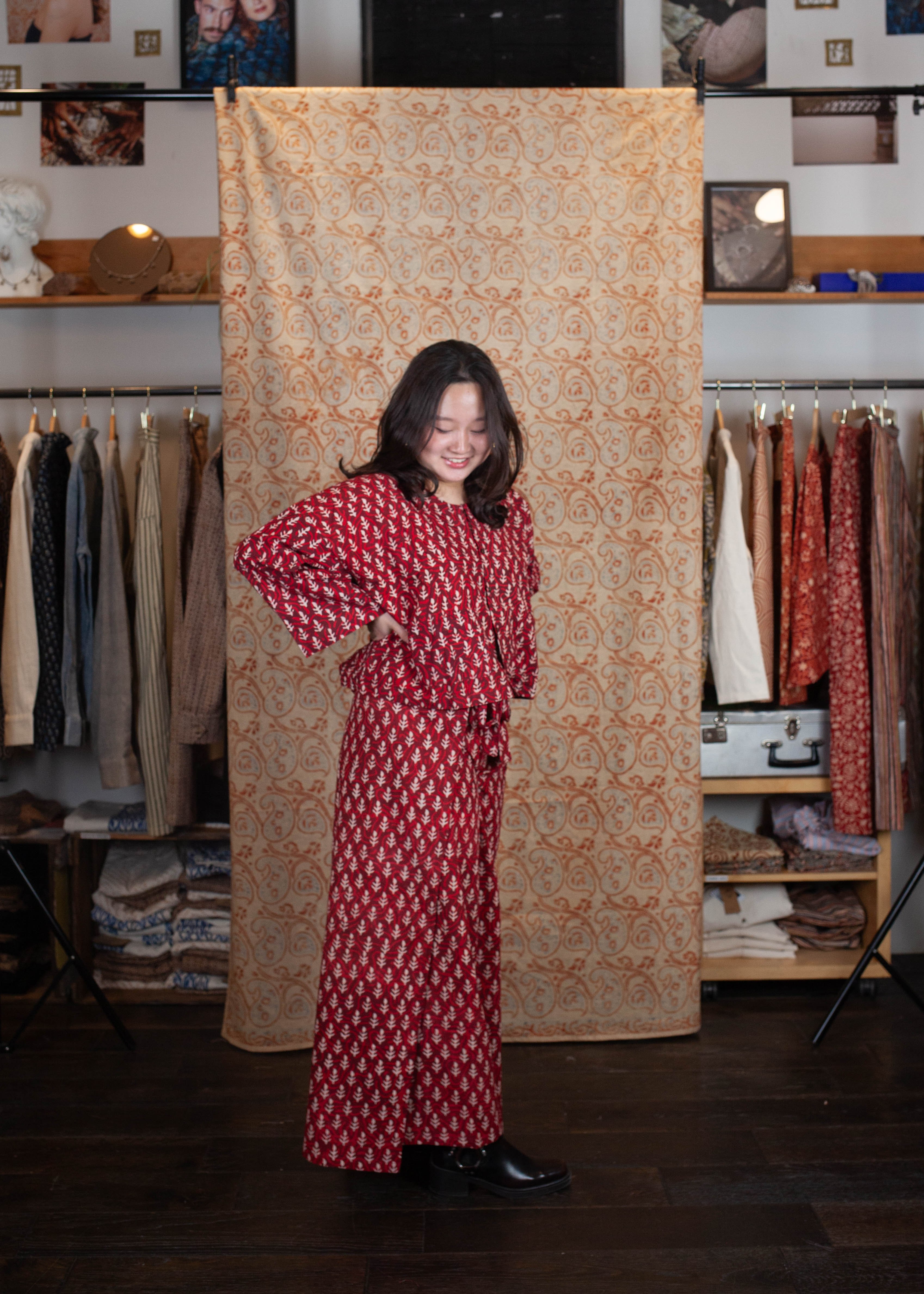 azaadi femme bolero cochin jyotu flamme rose blanc coton bio l armoire poethique  3 