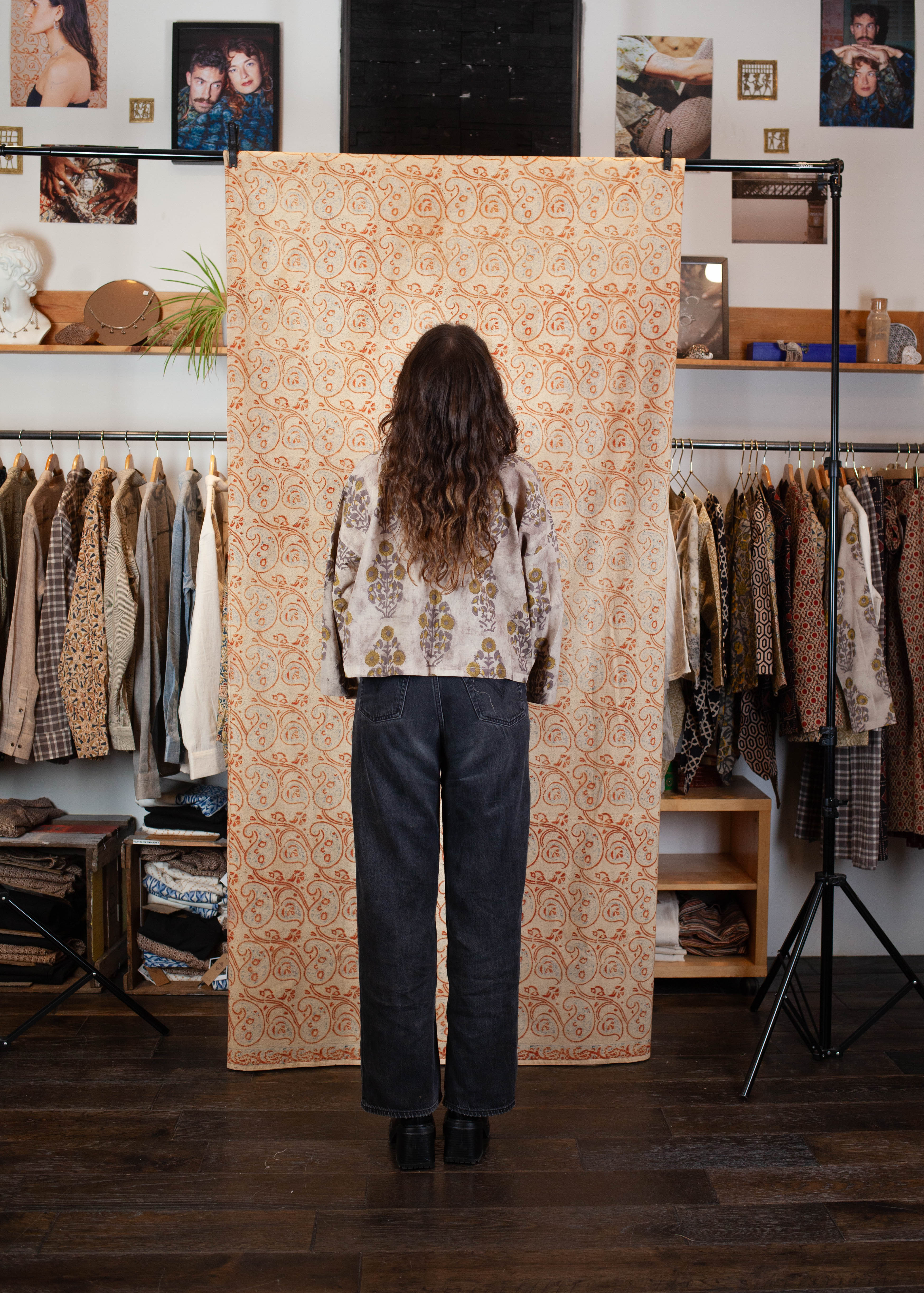 azaadi femme bolero cochin suryamukhi tournesol gris jaune coton bio l armoire poethique  5 