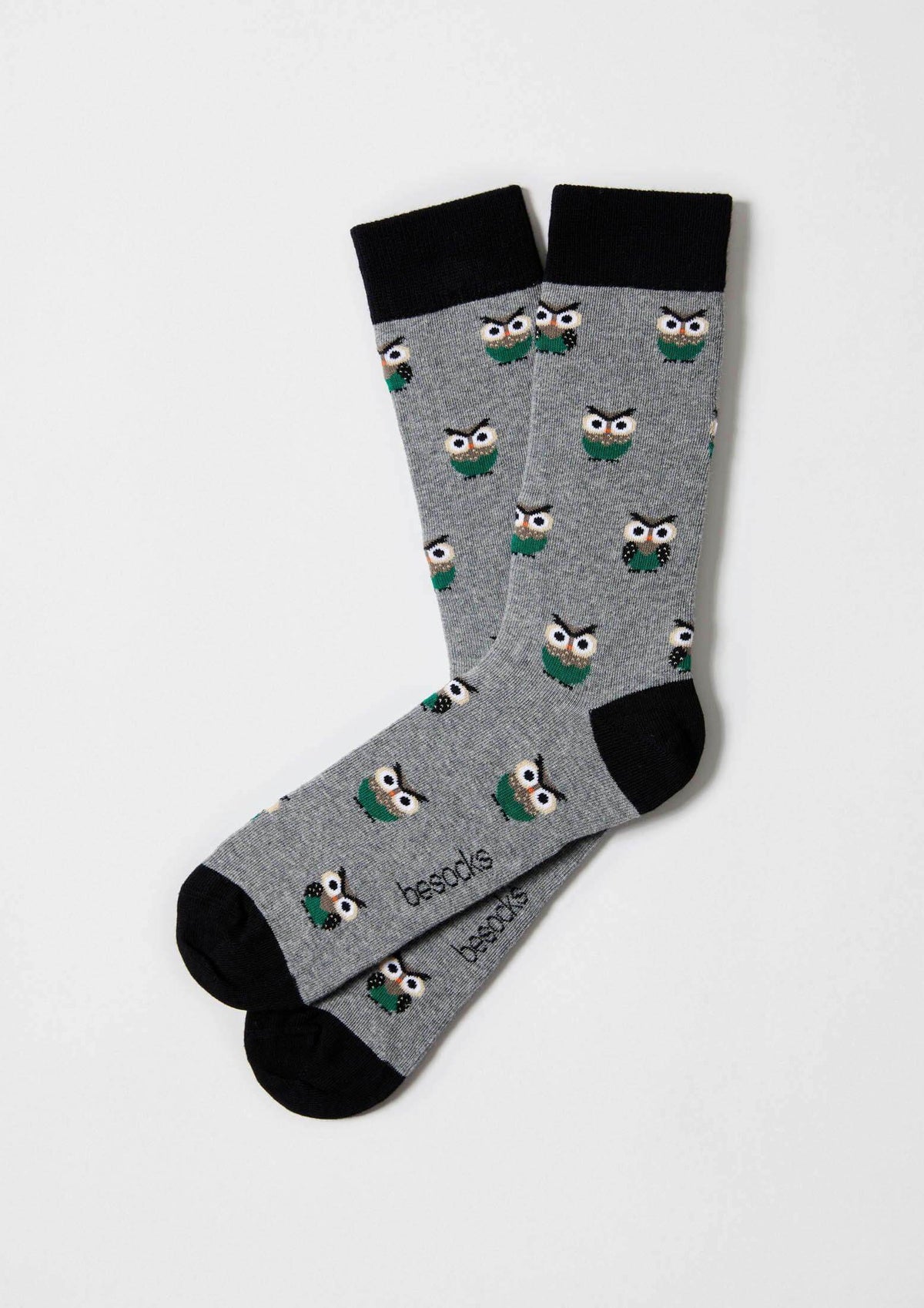 be socks unisexe chaussettes en coton bio chouette gris l armoire poethique