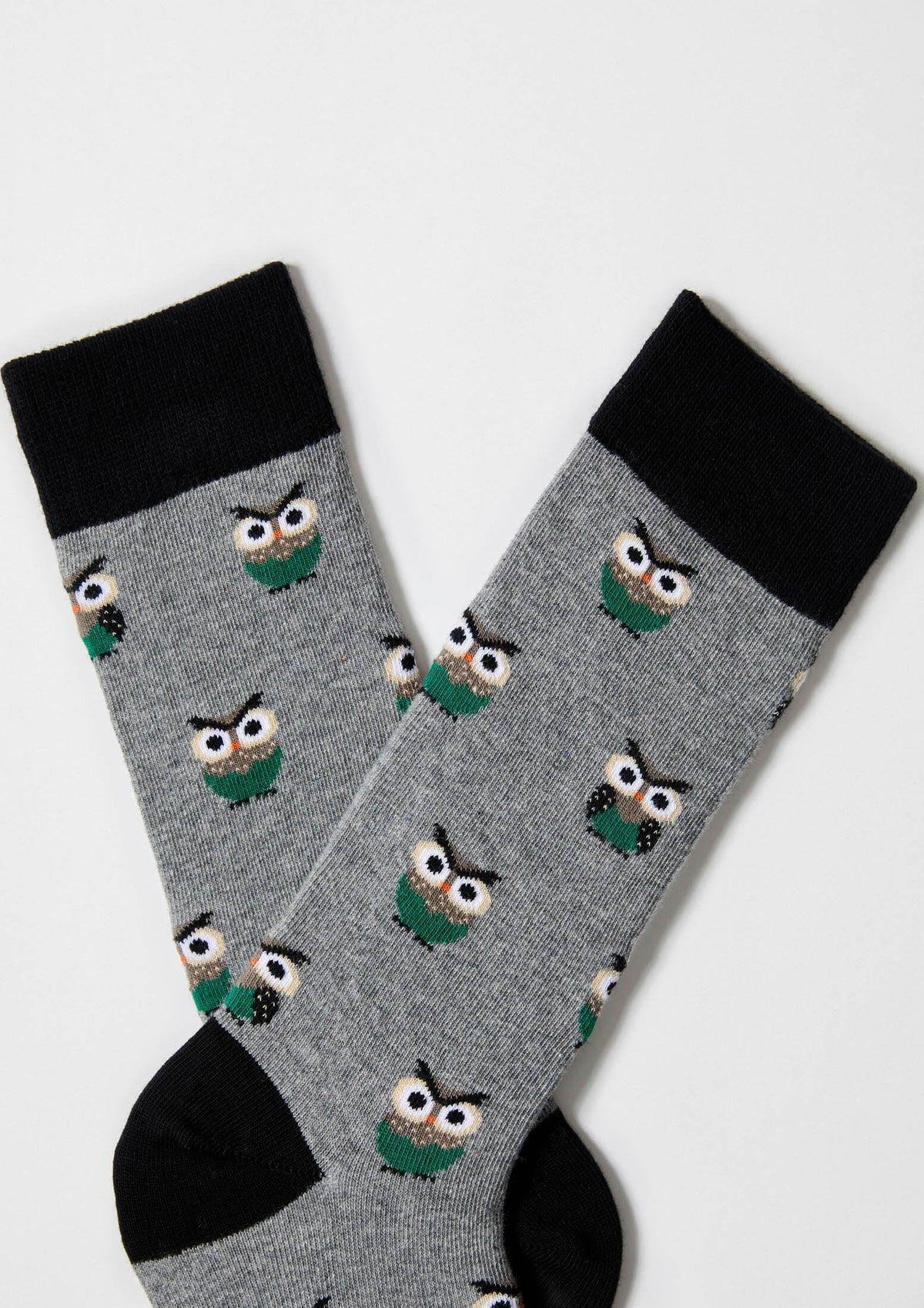 be socks unisexe chaussettes en coton bio chouette gris l armoire poethique