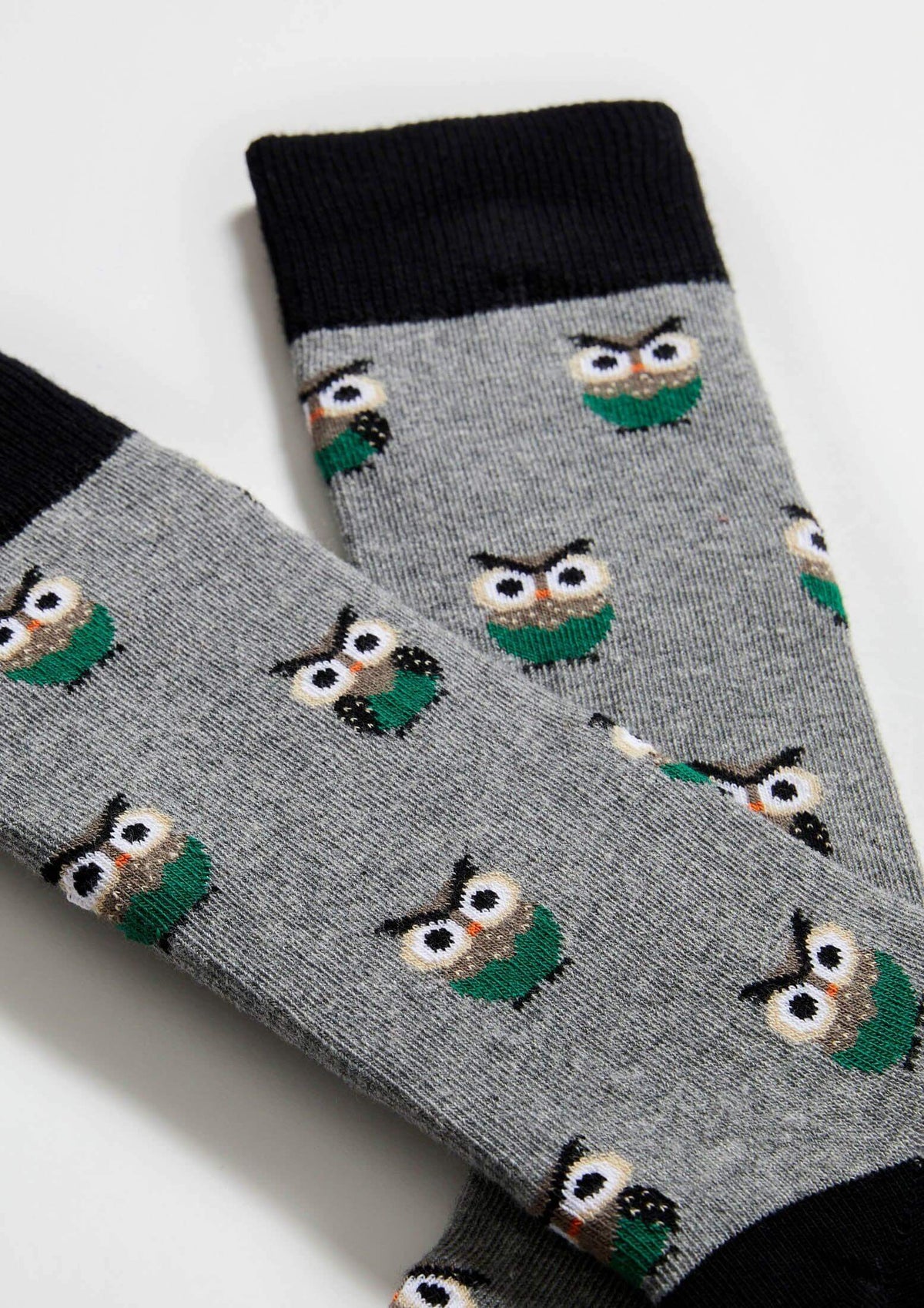 be socks unisexe chaussettes en coton bio chouette gris l armoire poethique