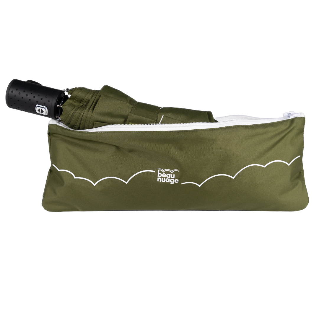 beau nuage unisexe parapluie automatique polyester recycl   vert kaki l armoire poethique  2 