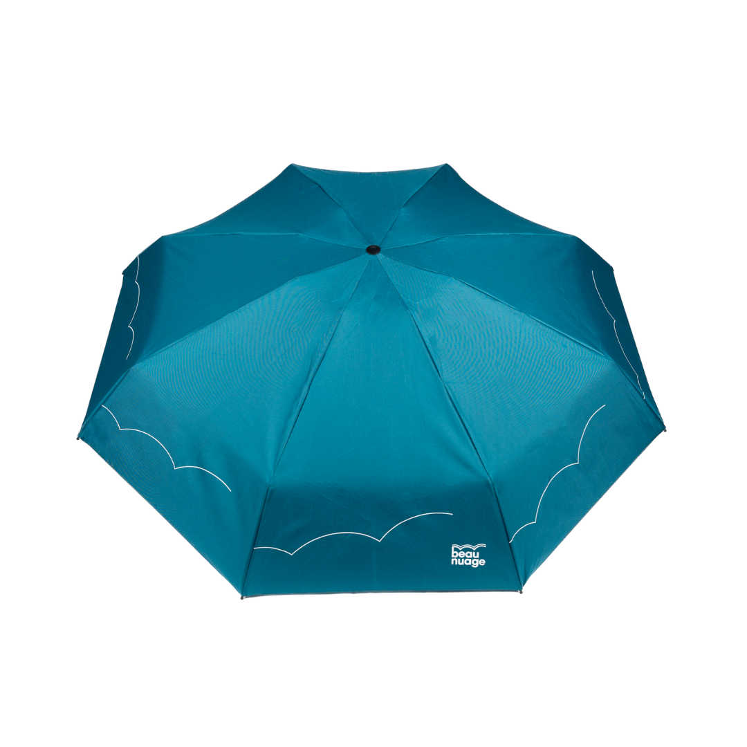 beau nuage unisexe parapluie mini polyester recycl   bleu lagon l armoire poethique  3 
