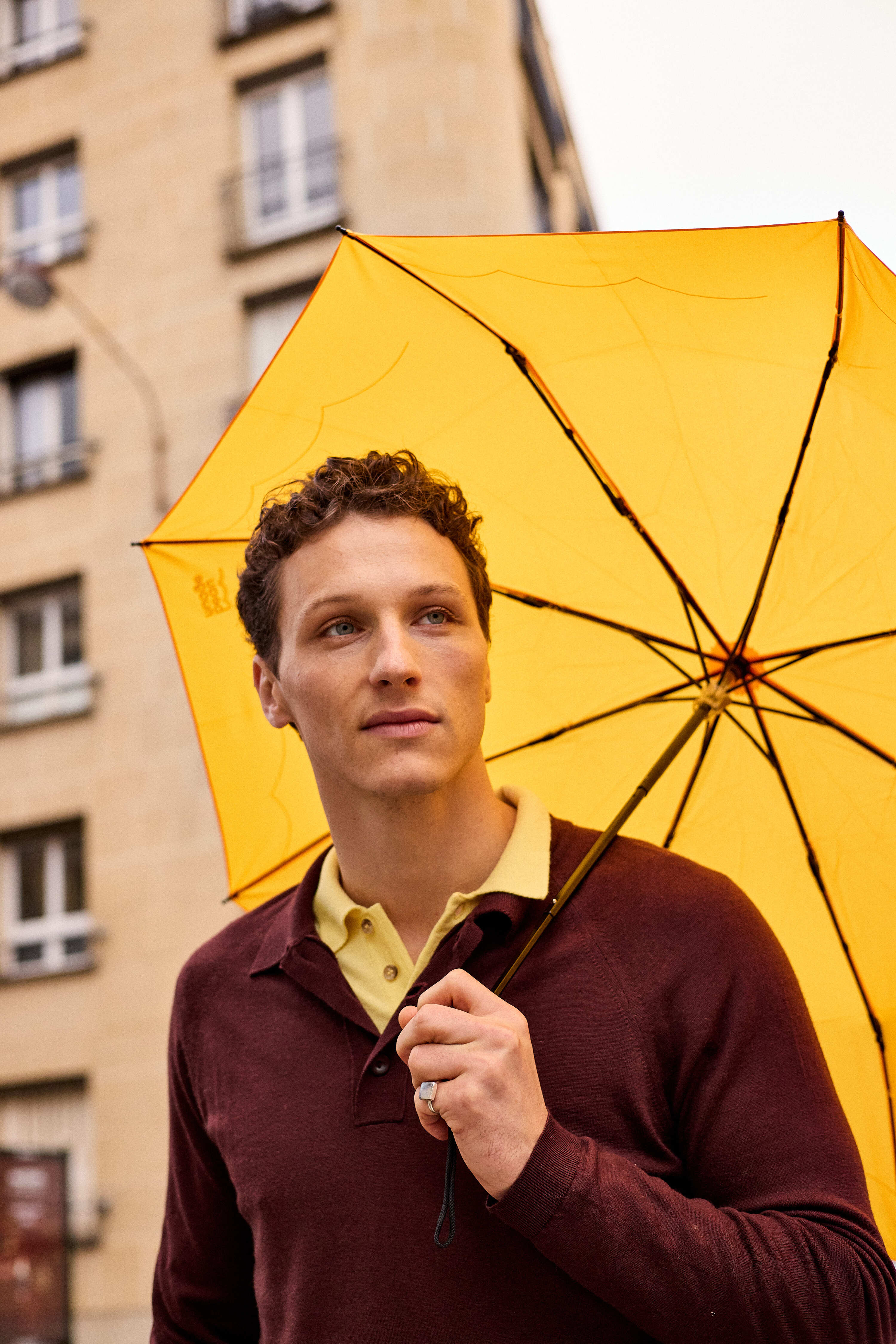 beau nuage unisexe parapluie mini polyester recycl   jaune fusion l armoire poethique  1   1 