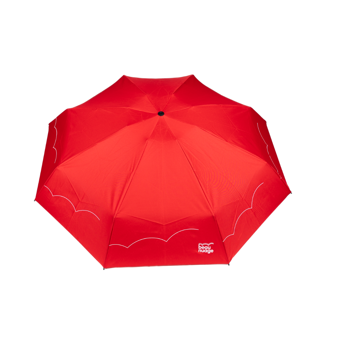 beau nuage unisexe parapluie mini polyester recycl   rouge rubis l armoire poethique  4 