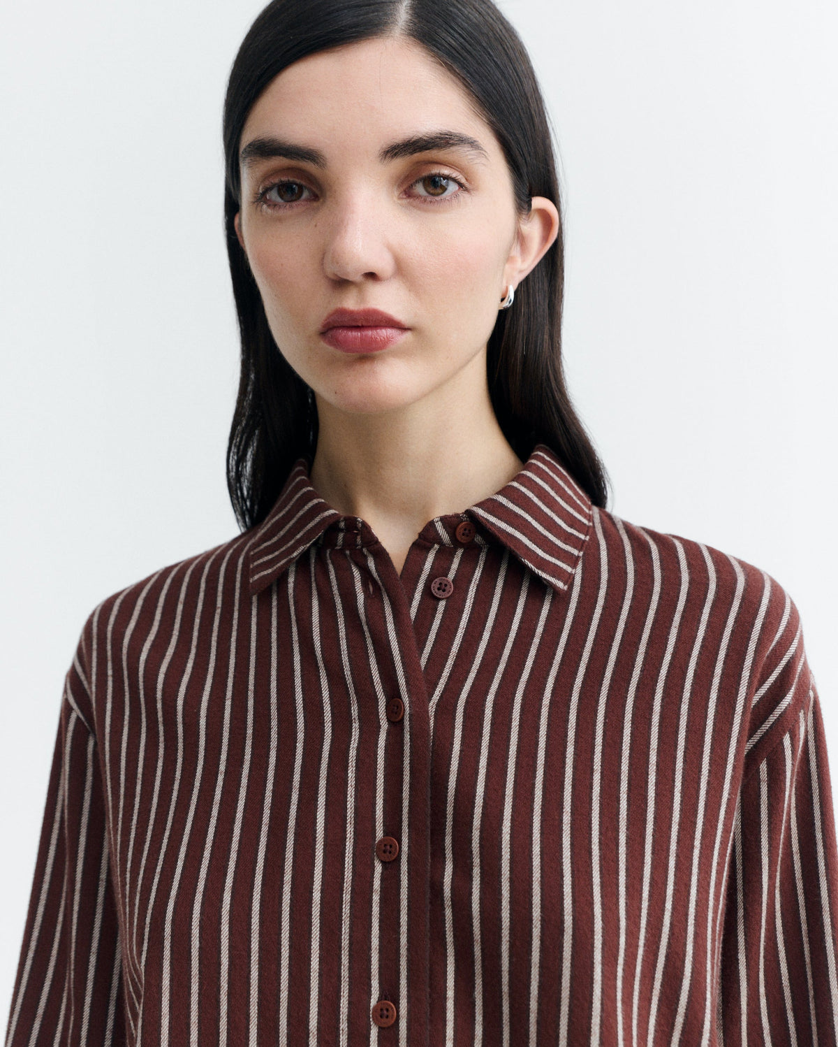 blouse raye en coton bio ohara brushed stripes manuela  multicolore thinking mu femme blouse raye ohara coton bio multicolore l armoire poethique 2