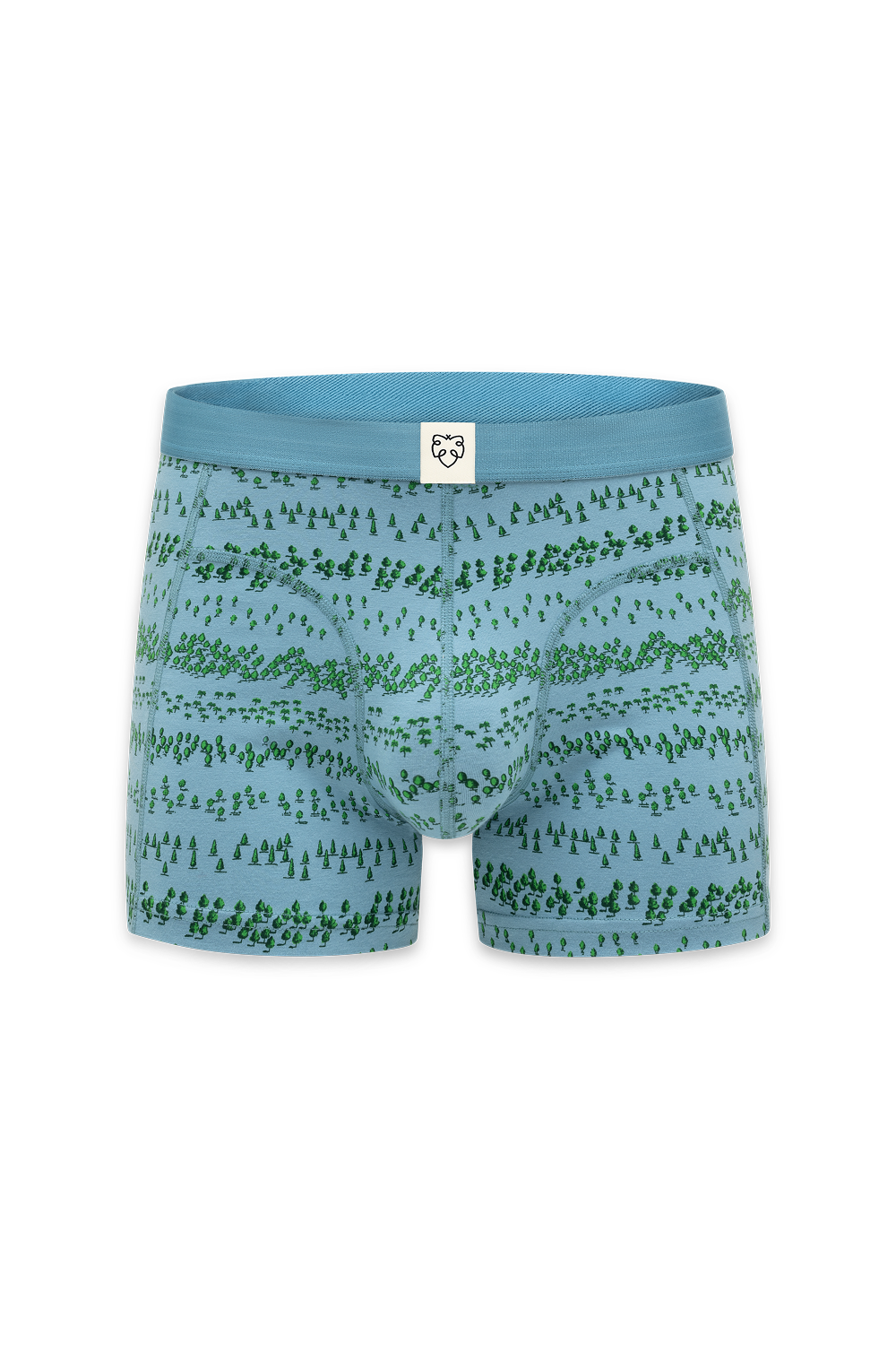 boxer en coton bio fort  bleu a dam homme boxer foret coton bio vert bleu l armoire poethique 1