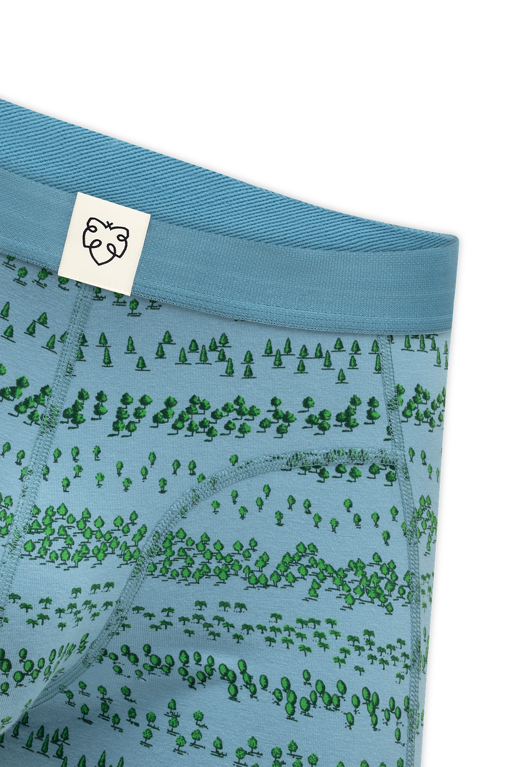 boxer en coton bio fort  bleu a dam homme boxer foret coton bio vert bleu l armoire poethique 2