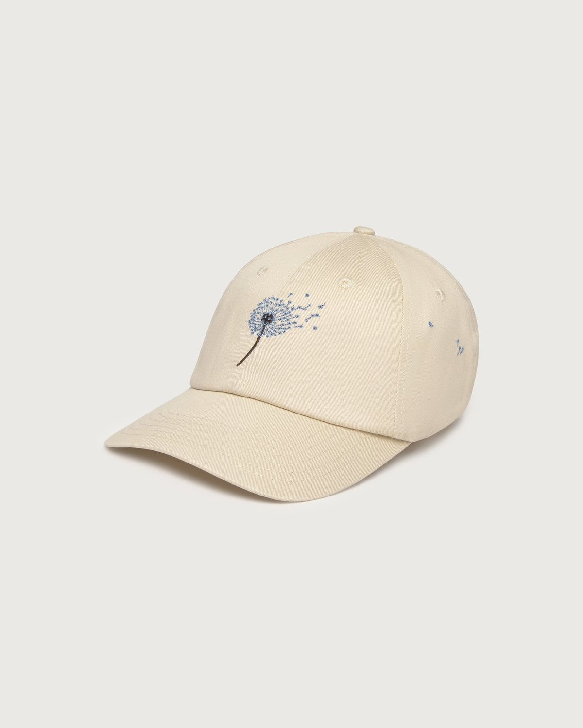 casquette motif pissenlit en coton bio dandelion chris  cru thinking mu unisexe casquette chris pissenlit coton bio cru l armoire poethique 1