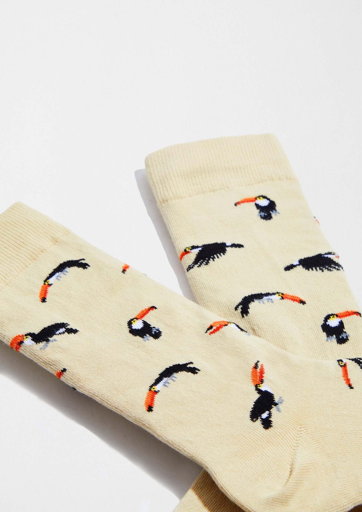 chaussettes en coton bio toucan  crme be socks unisexe chaussettes en coton bio toucan creme l armoire poethiquejpg 3