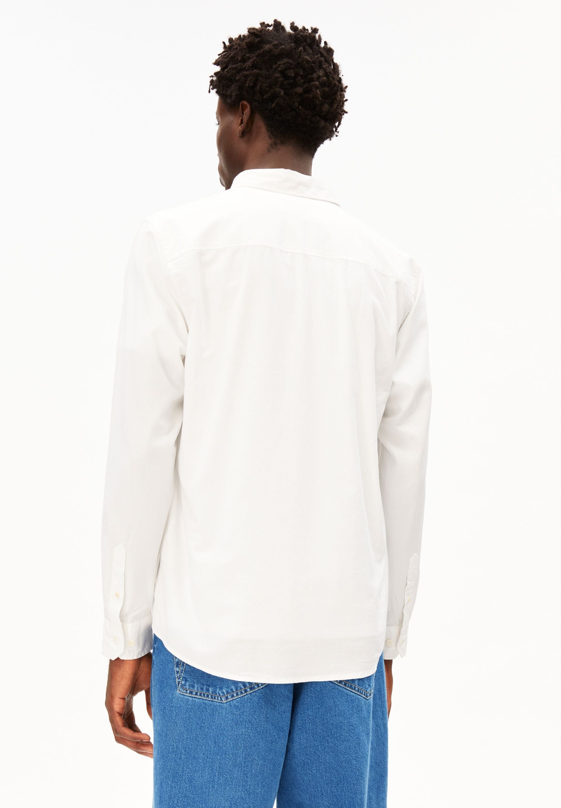 chemise en coton bio quaasa  blanc armedangels homme chemise quaasa coton bio blanc l armoire poethique 3