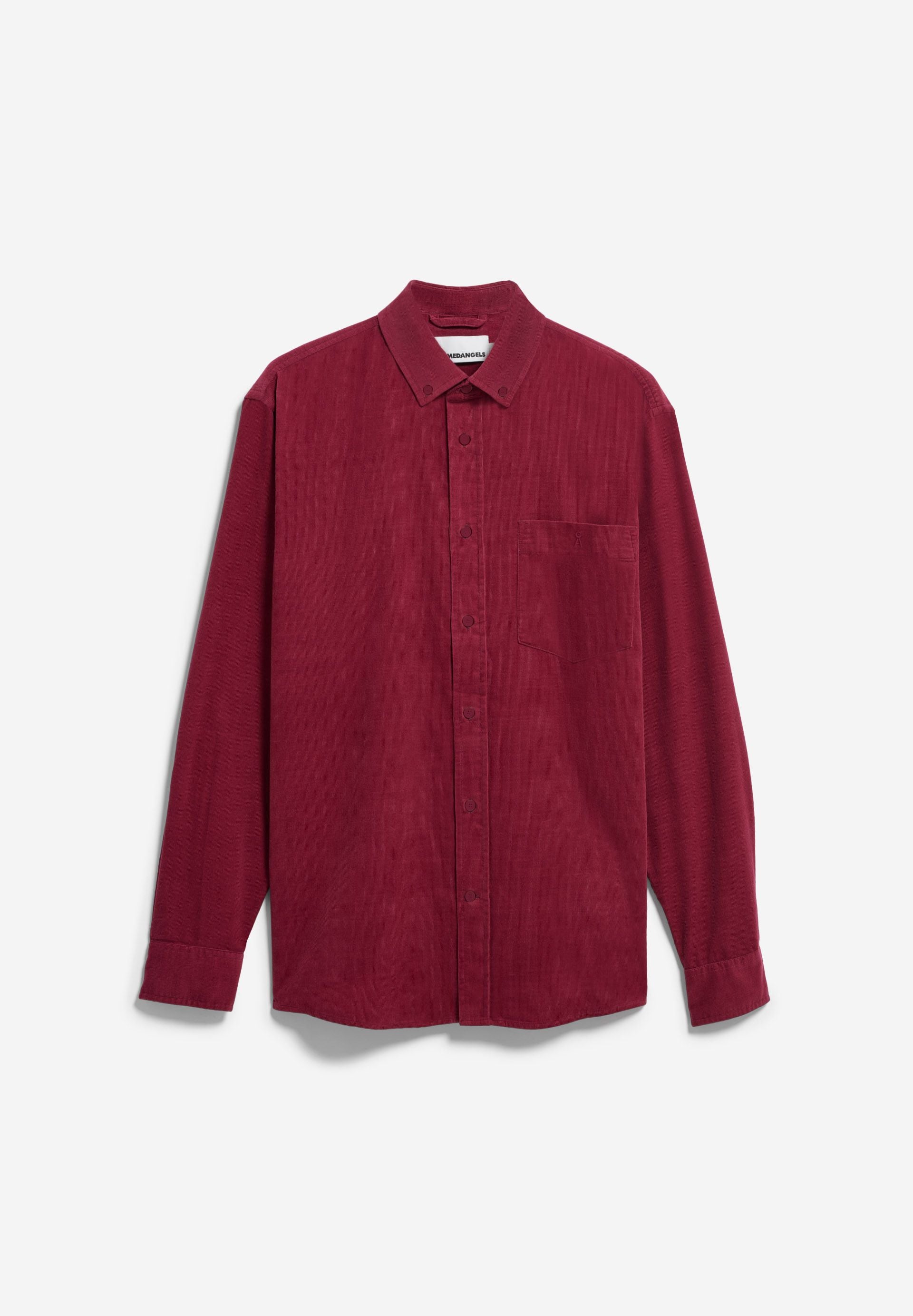 chemise en velours de coton bio  rouge armedangels homme chemise velours coton bio rouge l armoire poethique 6