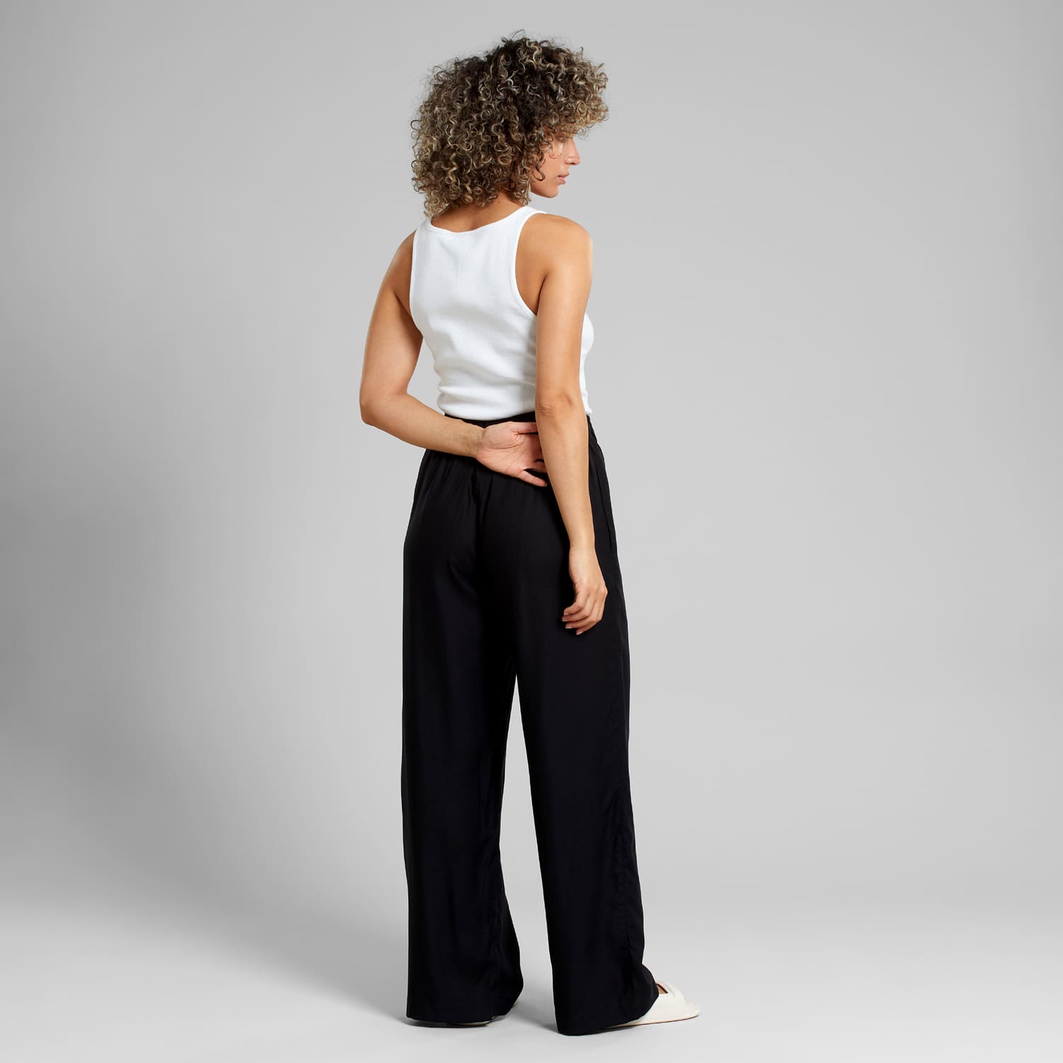 Pantalon large en tencel lyocell · noir - pants ale black