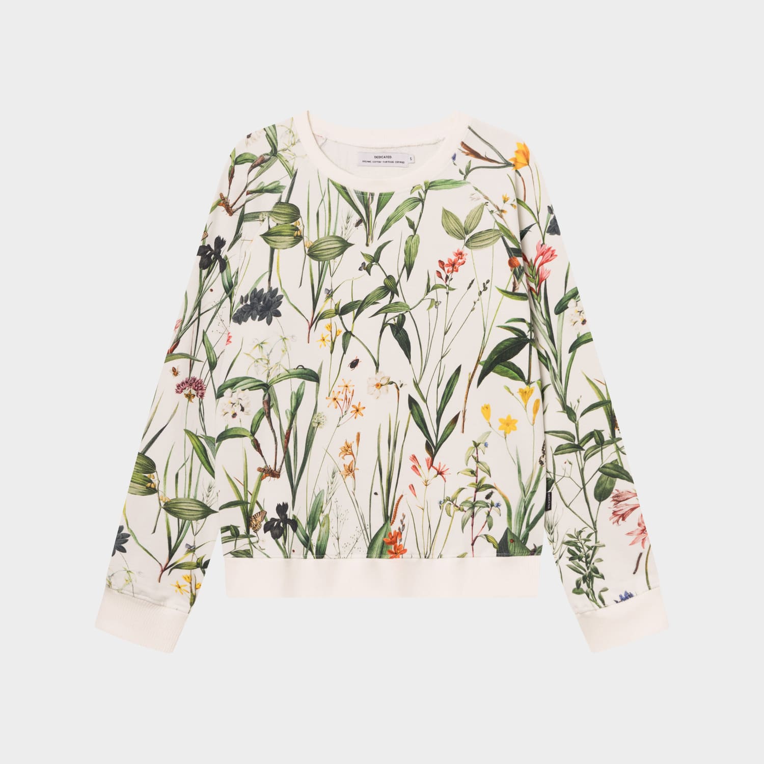 Sweat à fleurs en coton bio · blanc - sweatshirt ystad flower field off-white