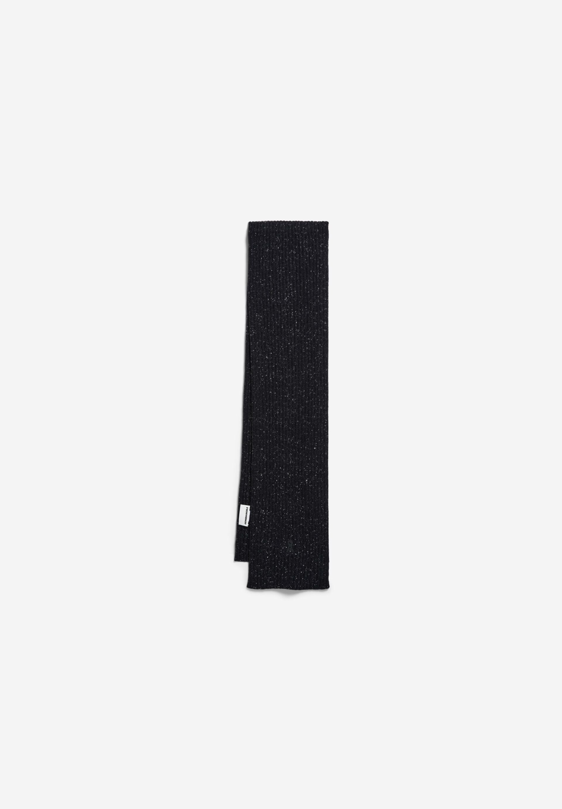 echarpe en coton bio et laine recycle tweed knit  noir chin armedangels unisexe charpe tweed knit coton bio laine recycl noir chin l armoire poethique 4