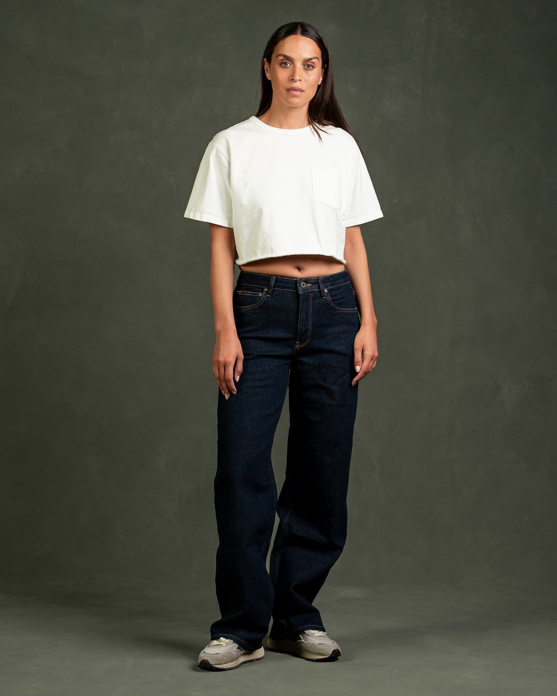 femme jean ballon en coton regeneratif bleu brut   lucy loose eflow rinse l armo