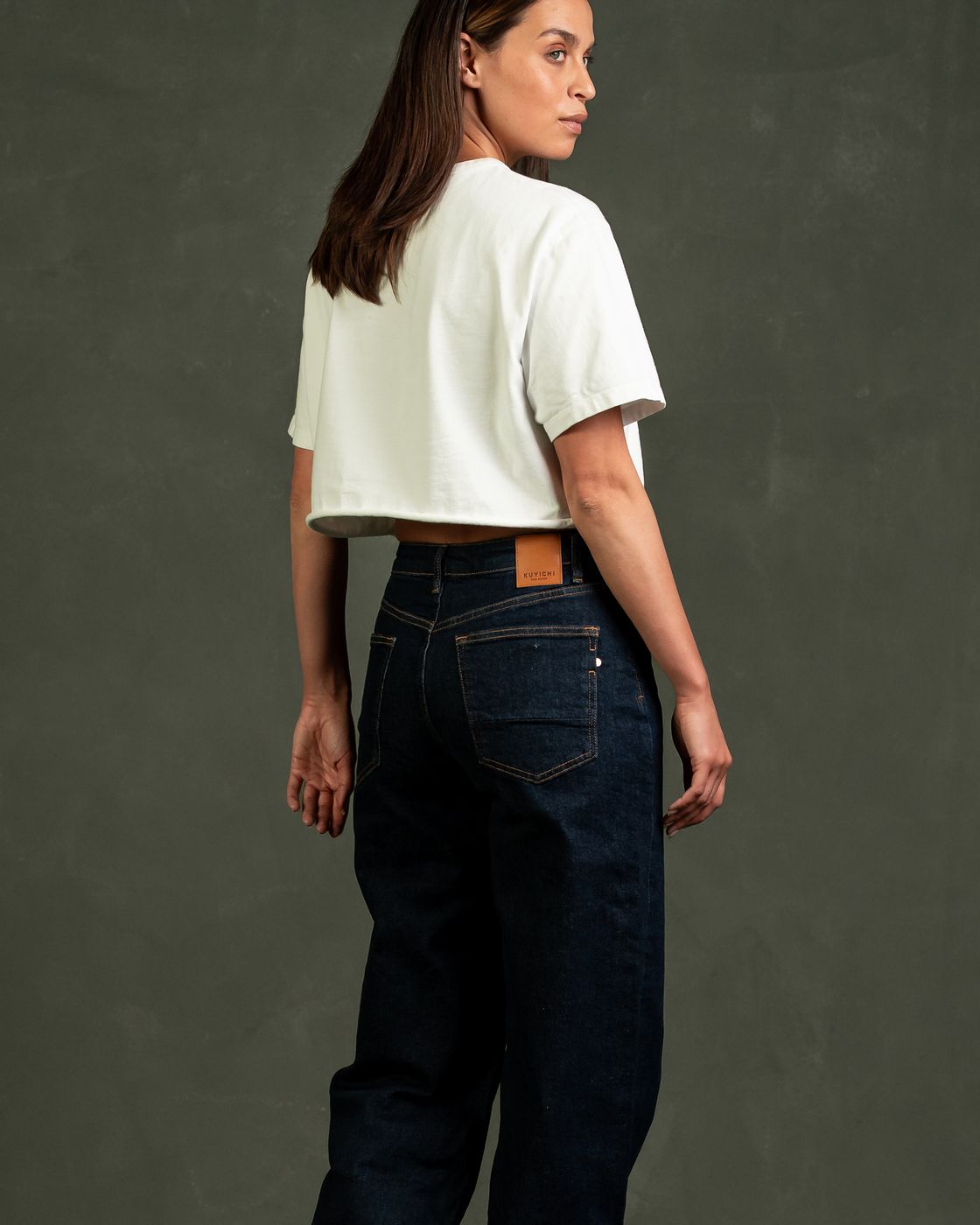 femme jean ballon en coton regeneratif bleu brut   lucy loose eflow rinse l armo
