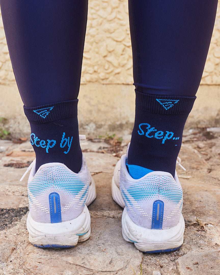 gayaskin femme chaussettes motivation synthetique recycle bleu marine turquoise l armoire poethique  1 