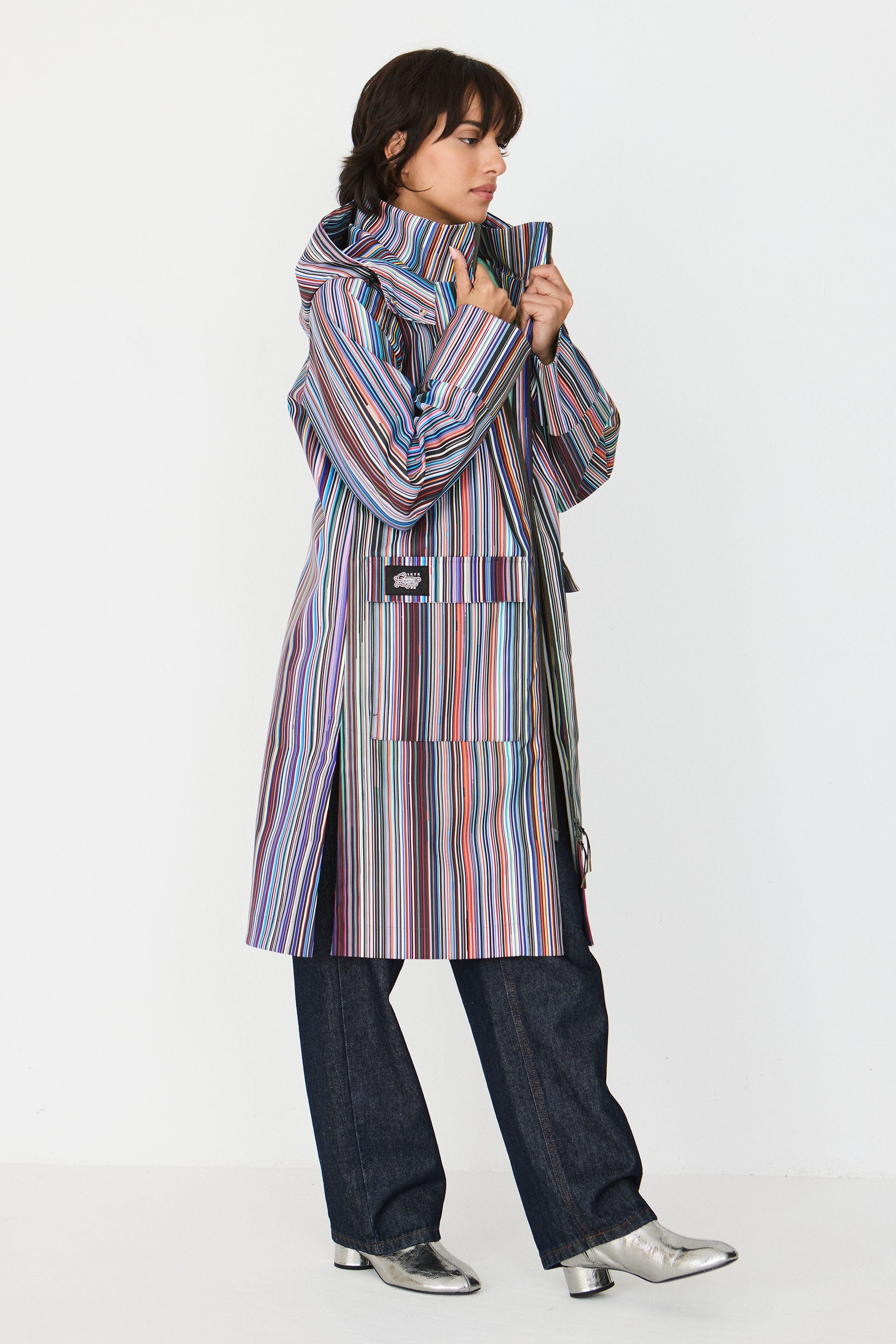 impermable  rayures multicolores en polyester recycl kresua grems  multicolore skfk femme impermable rayures kresua polyester recycl multicolore l armoire poethique 3