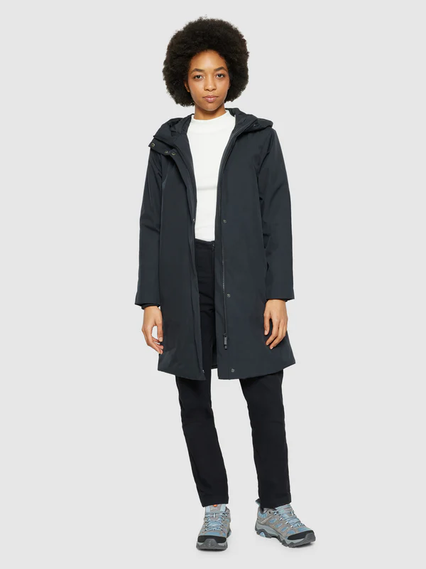 knowledge cotton apparel femme parka soft shell polyester recycle noir l armoire poethique  4 