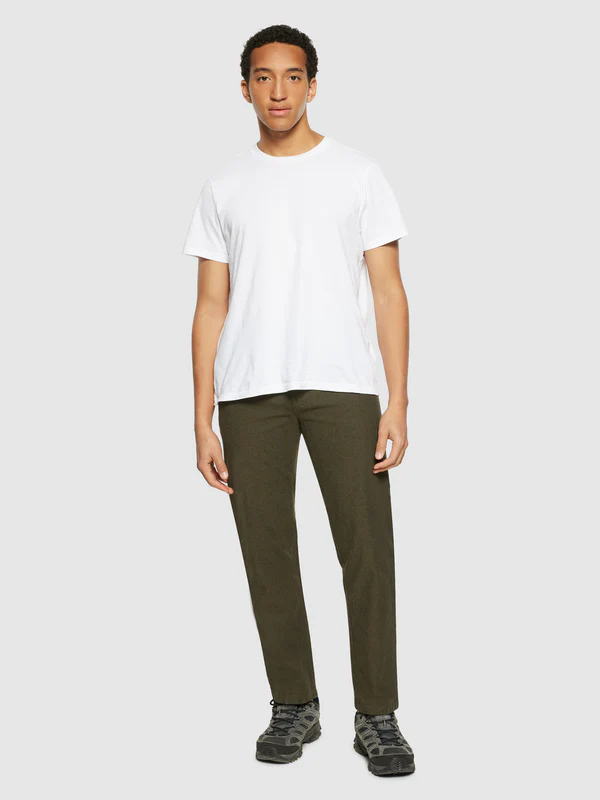 knowledge cotton apparel homme pantalon chino chuck flannel coton bio vert olive l armoire poethique  4 