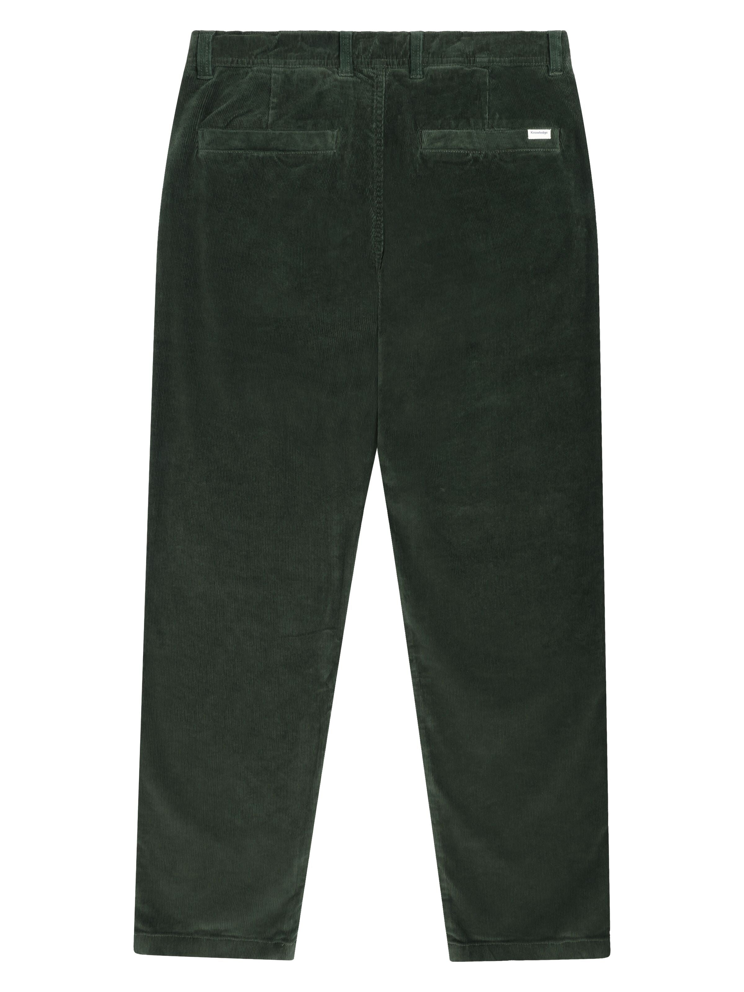 knowledge cotton apparel homme pantalon chino chuck regular corduroy velours coton bio kaki fonce l armoire poethique  2 