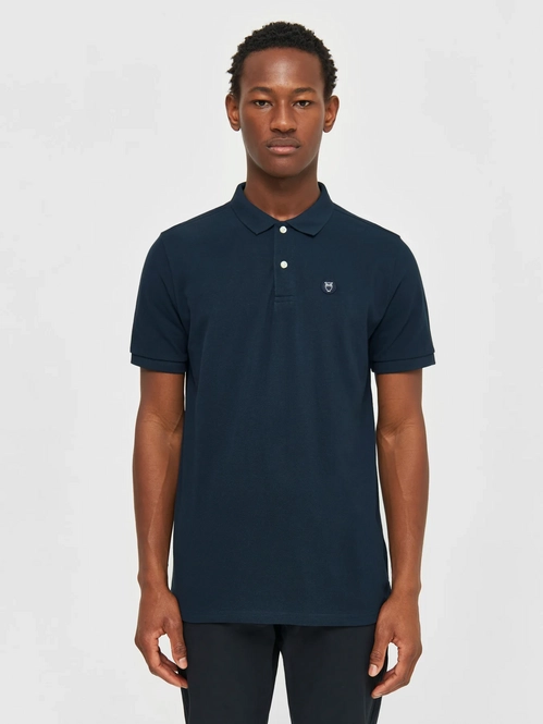 knowledge cotton apparel homme polo toke basic coton bio bleu l armoire poethique  2 