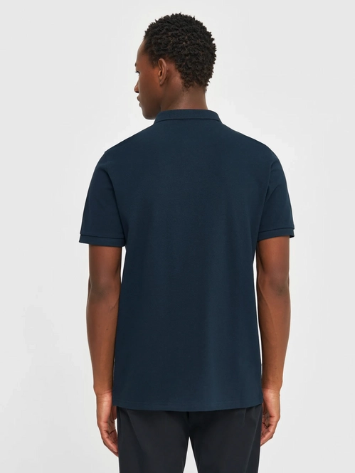 knowledge cotton apparel homme polo toke basic coton bio bleu l armoire poethique  3 