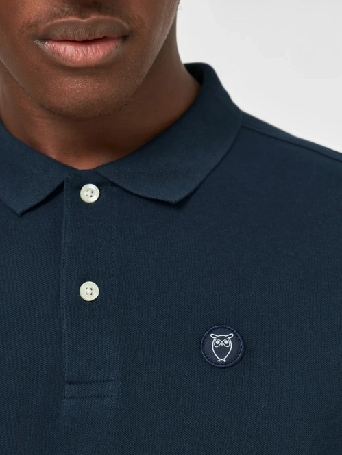 knowledge cotton apparel homme polo toke basic coton bio bleu l armoire poethique  4 