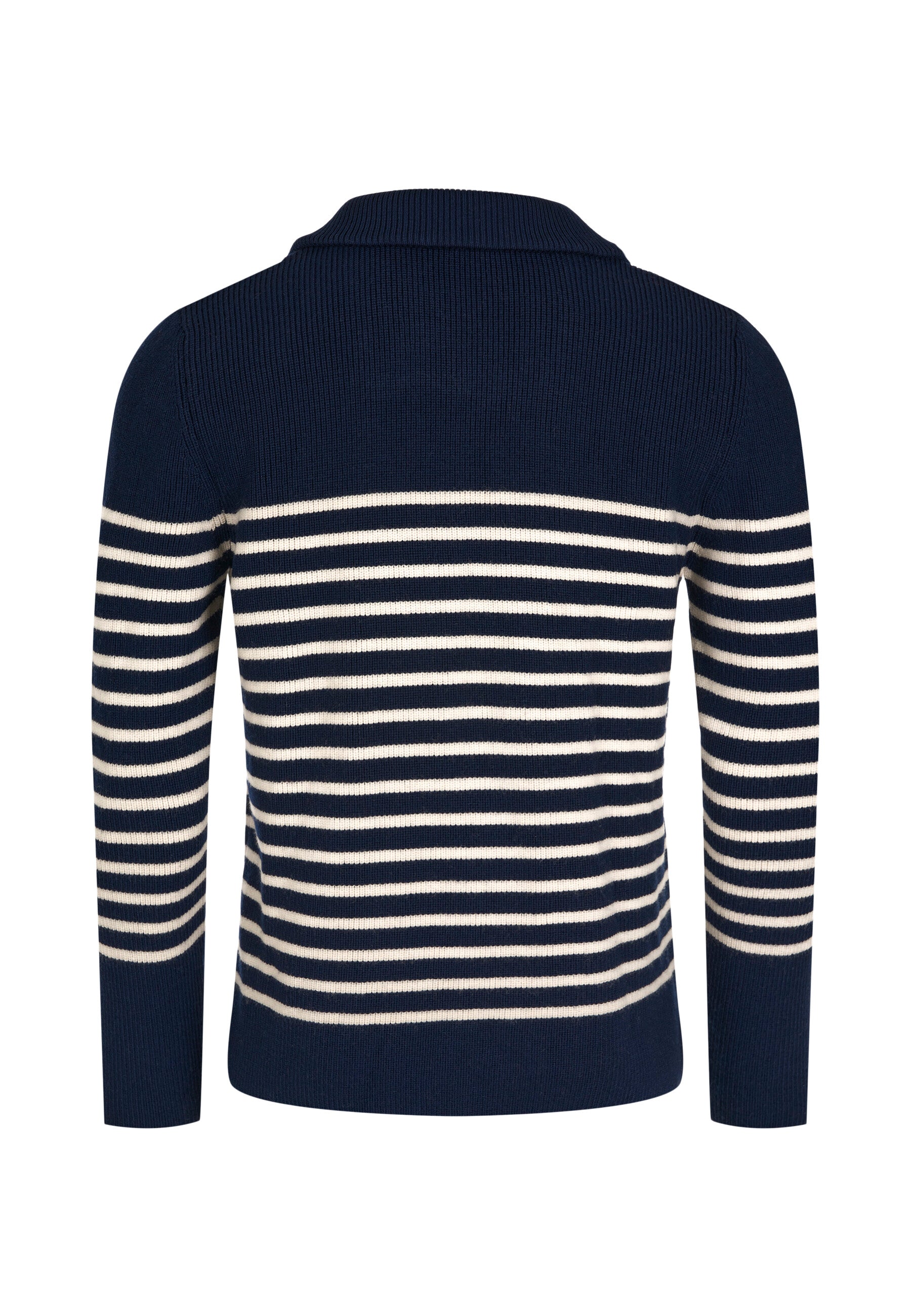 knowledge cotton apparel homme pull 1 2 neck zip merino wool rib knit laine bleu marine l armoire poethique  1 