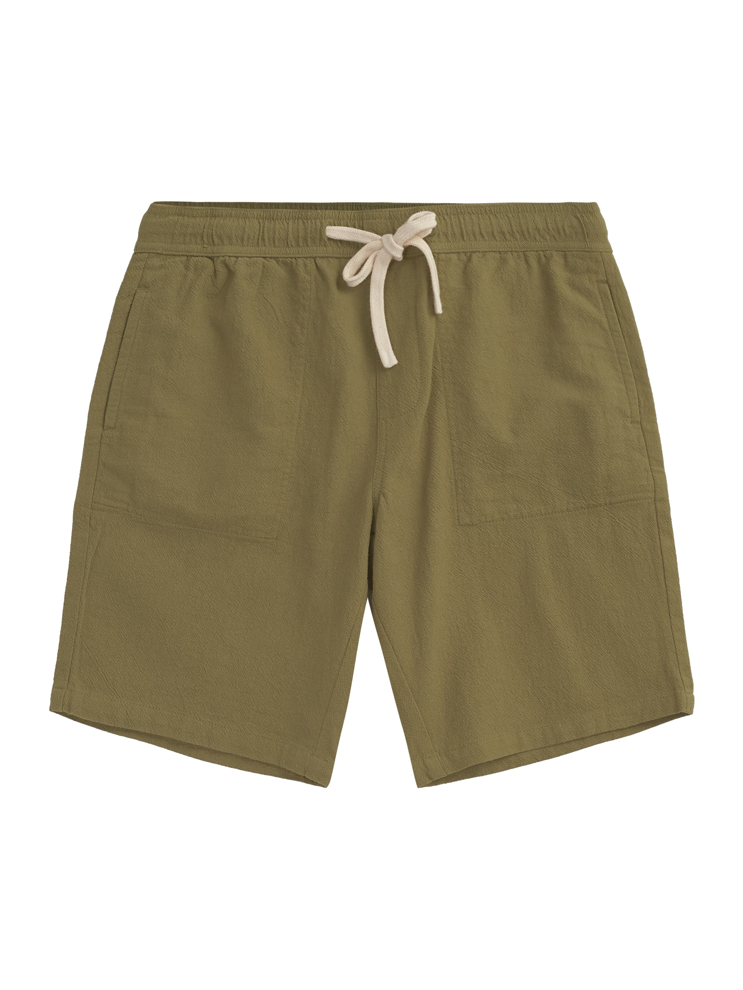 Short en coton bio · vert olive - fig loose crushed cotton shorts