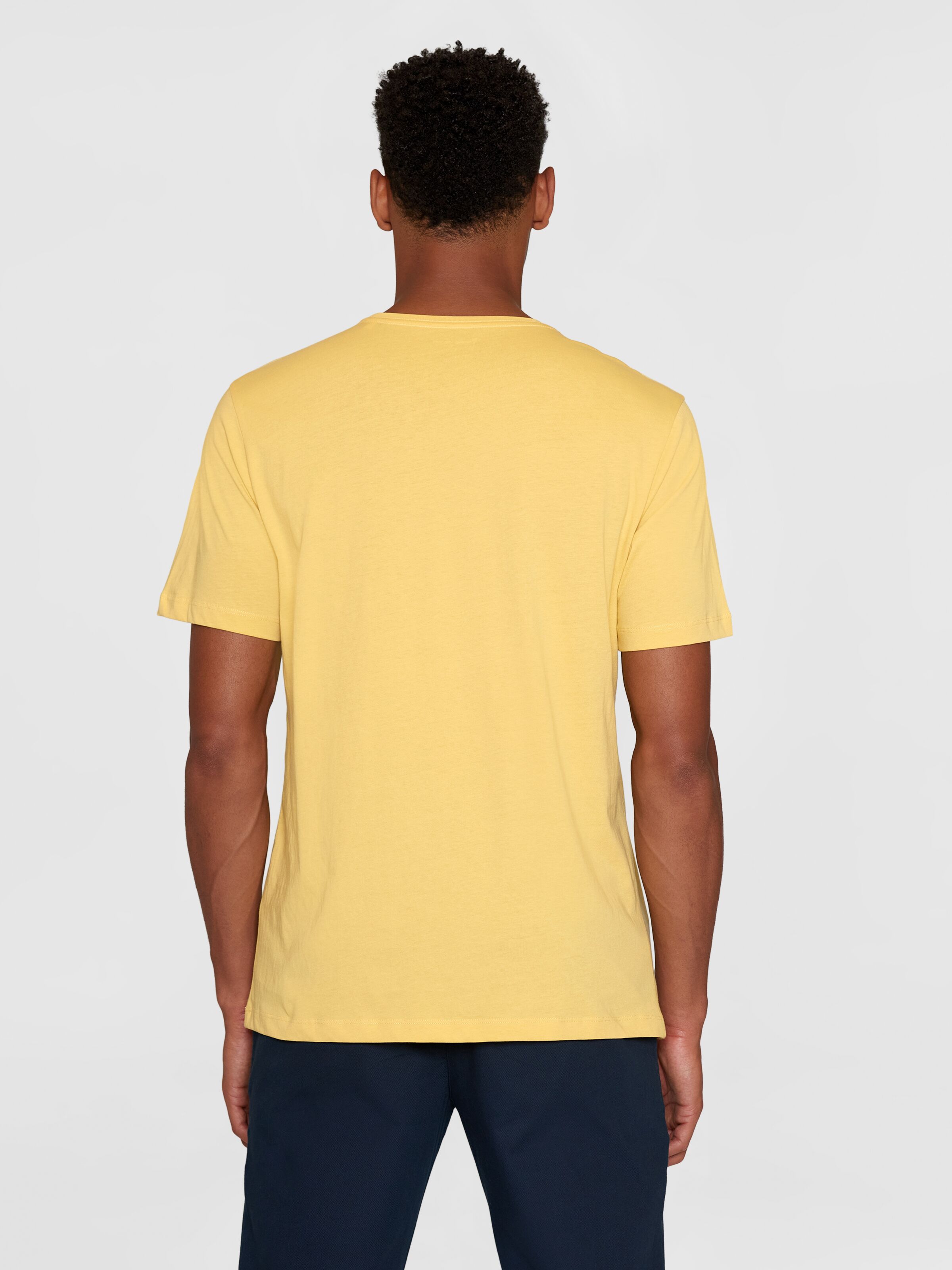 Tee-shirt basique en coton bio · jaune - agnar basic t-shirt