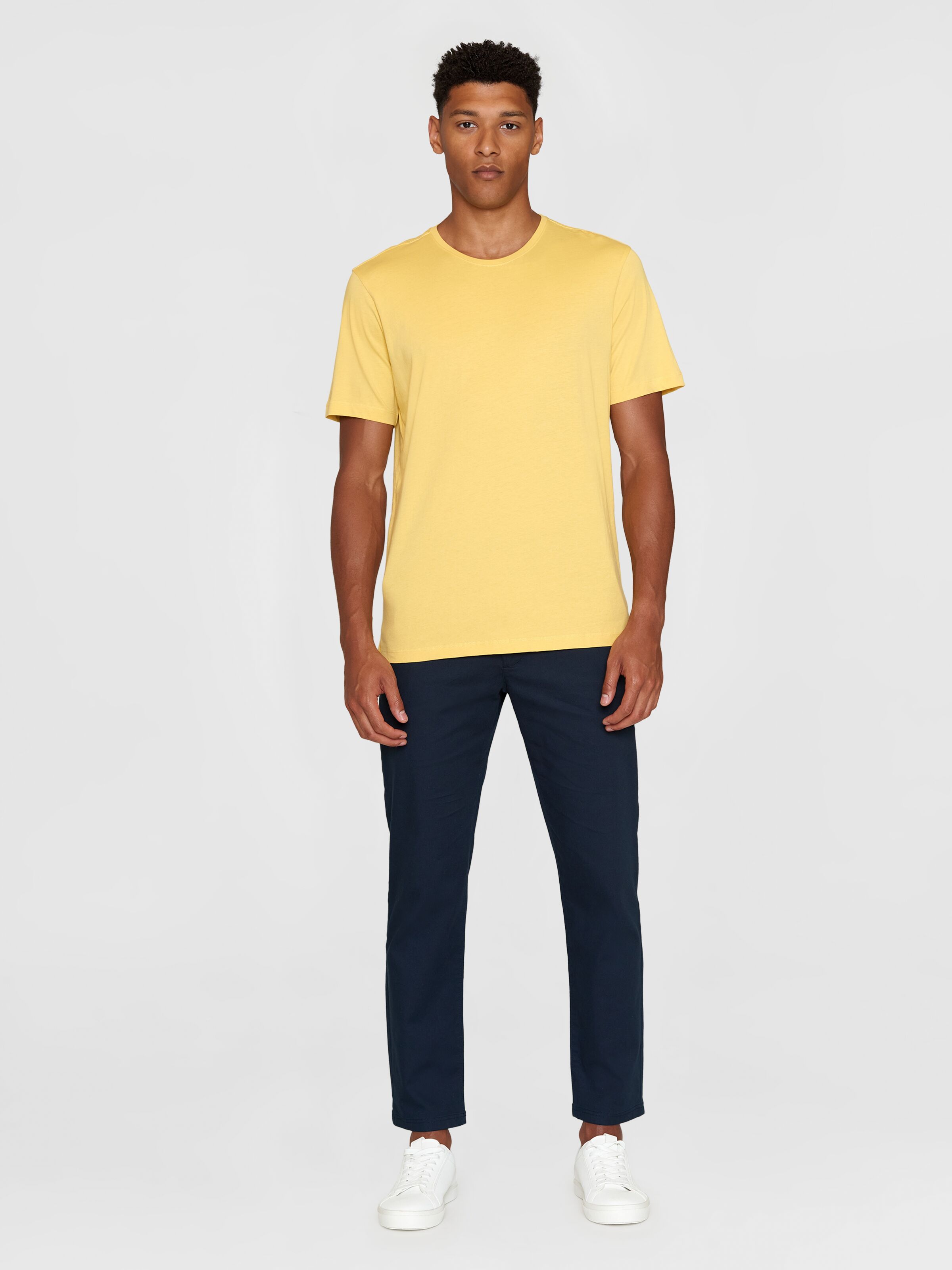 Tee-shirt basique en coton bio · jaune - agnar basic t-shirt